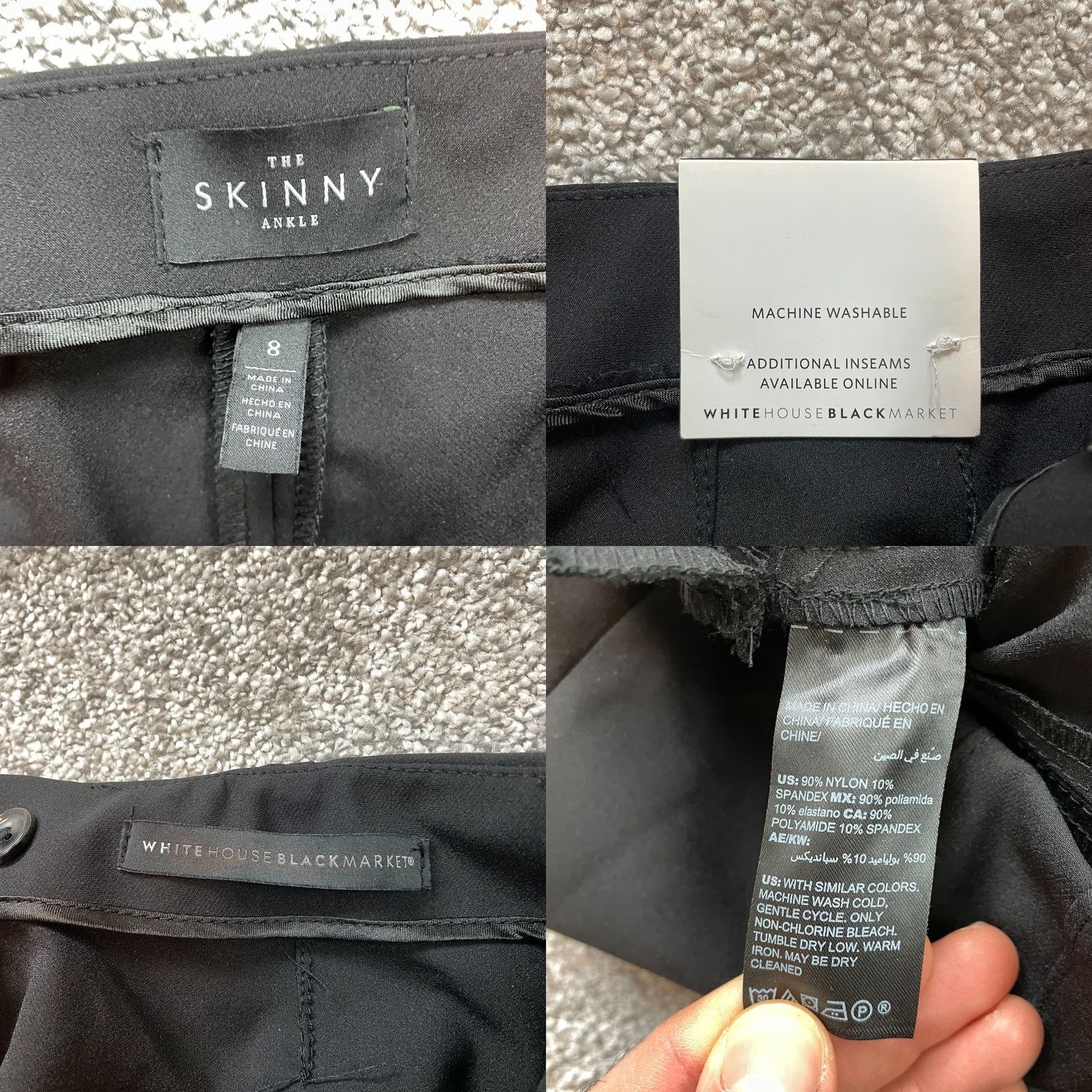 White House Black Market White House Black Market The Skinny Ankle Pants Womens 8 Black Casual Flex 30x28 Size 30" / US 8 / IT 44 - 8 Thumbnail