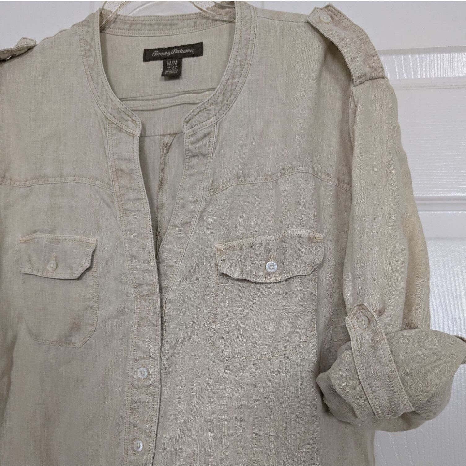 Tommy Bahama Tommy Bahama Linen Shirt Dress Womens Size Medium Beige Size M / US 6-8 / IT 42-44 - 5 Thumbnail