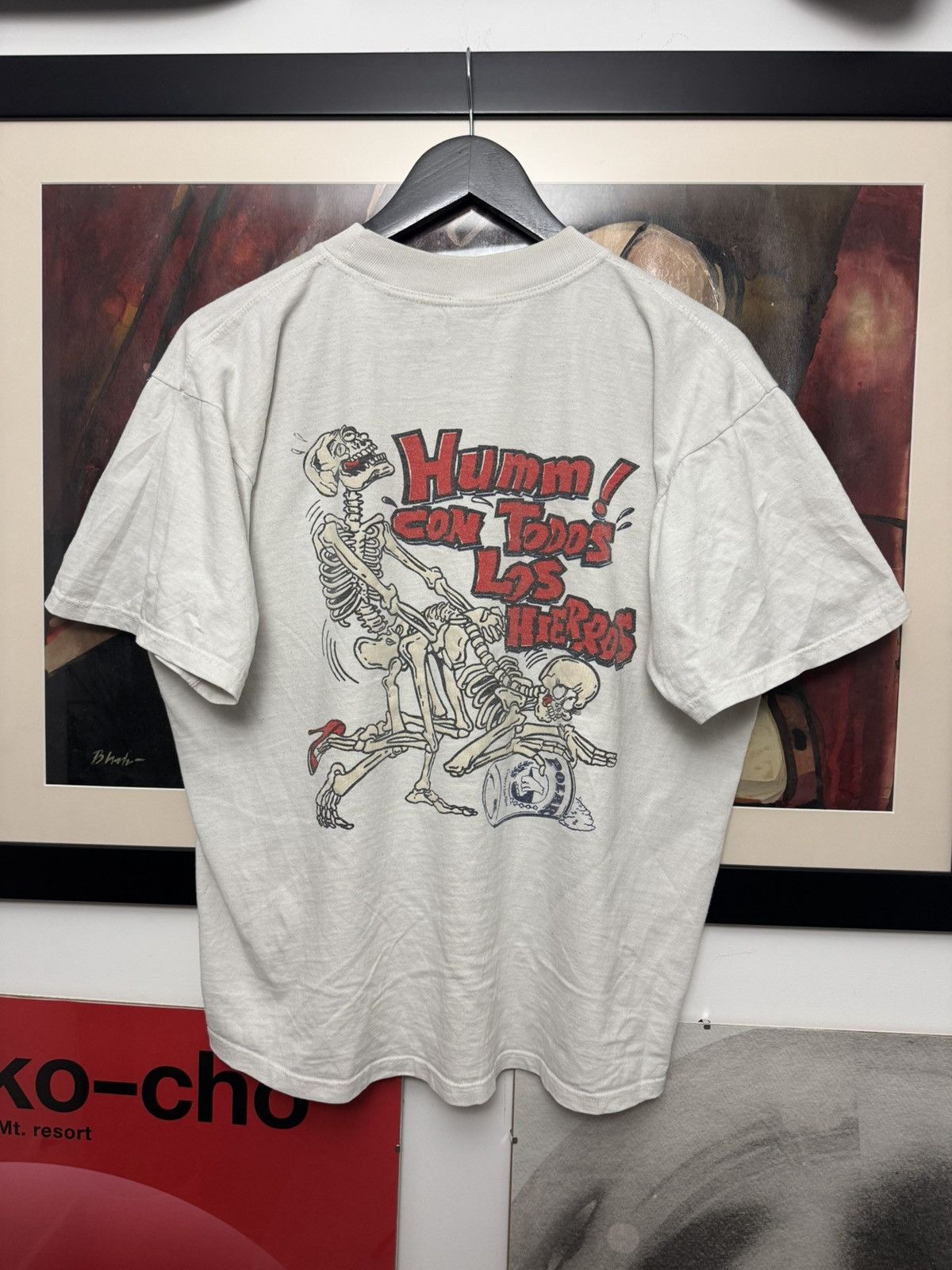 Vintage 90s Bone in Love Sex Humor Tee Skeleton Porn Print