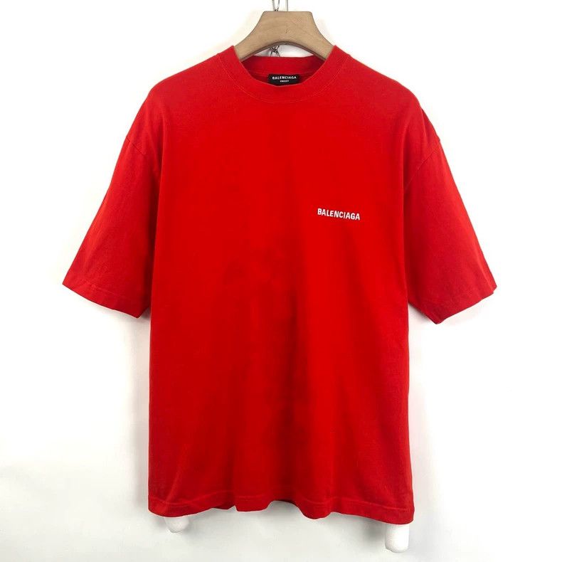 Balenciaga Balenciaga Embroidered short sleeves with red letter logo Size US XS / EU 42 / 0 - 2 Thumbnail