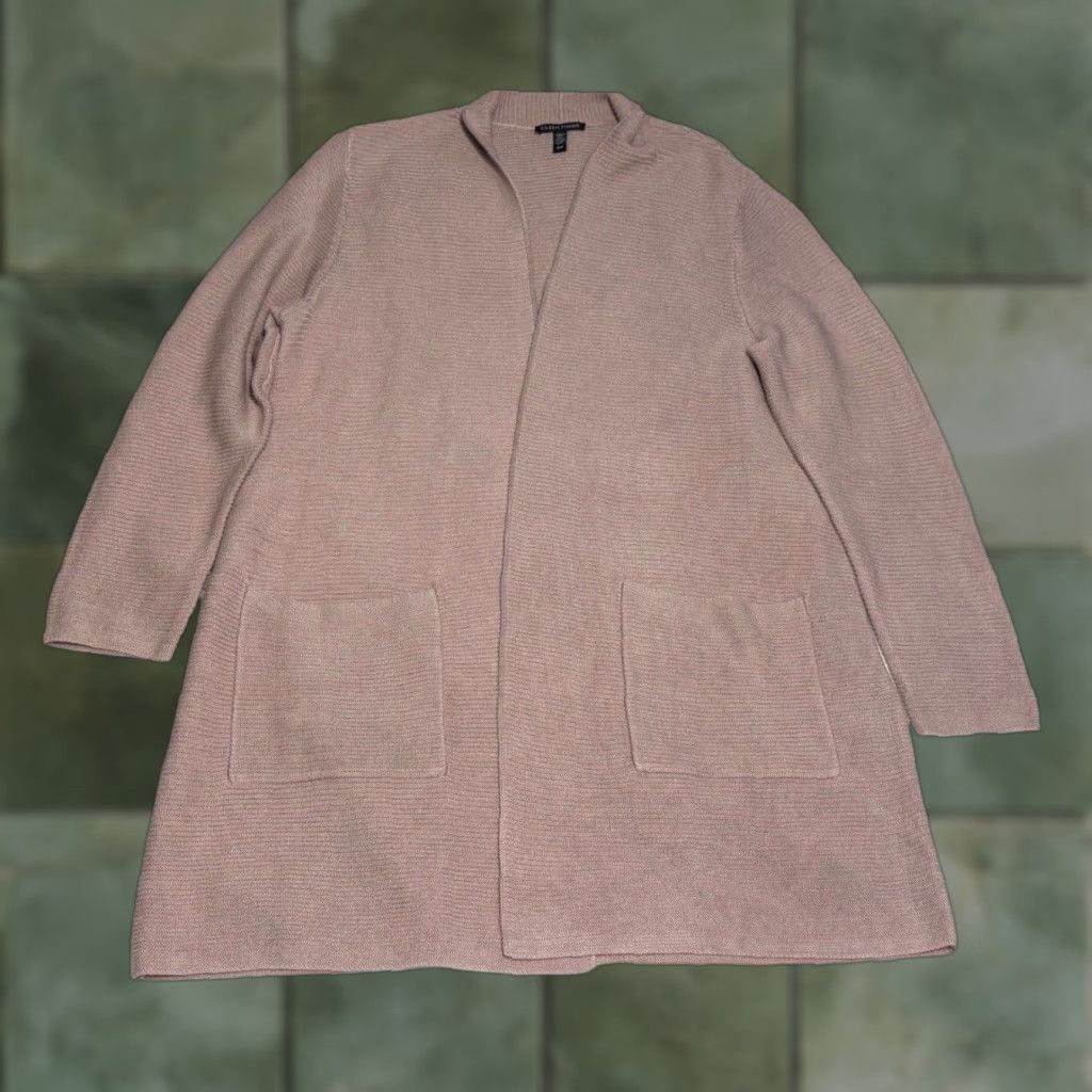 Eileen Fisher Eileen Fisher Cardigan Women M Pink Silk Cashmere Open Front Long Ribbed Contemporary Casual Womens Size M / US 6-8 / IT 42-44 - 1 Thumbnail