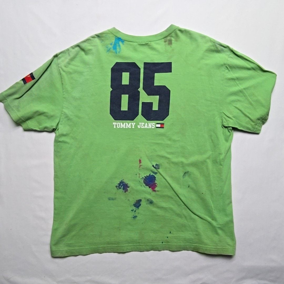 Tommy Jeans Tommy Jeans Graphic Tee Green Logo 85 Paint Stains L Shirt Size US L / EU 52-54 / 3 - 1 Thumbnail