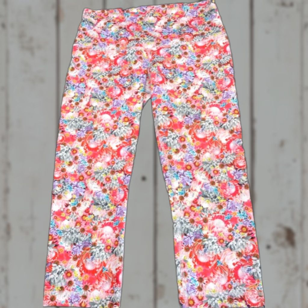 Lululemon Lululemon Wunder Under Crop Leggings Women's 10 Multicolor Flowabunga Print Cropped Activewear Size 32" / US 10 / IT 46 - 1 Thumbnail