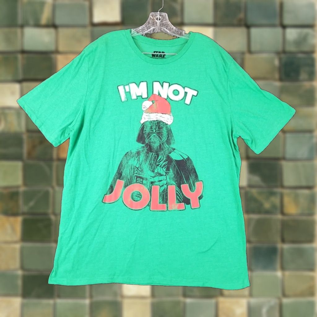 Star Wars Star Wars T-Shirt Mens Big 2X Green Darth Vader I'm Not Jolly Christmas Graphic Shirt Size US XXL / EU 58 / 5 - 1 Thumbnail