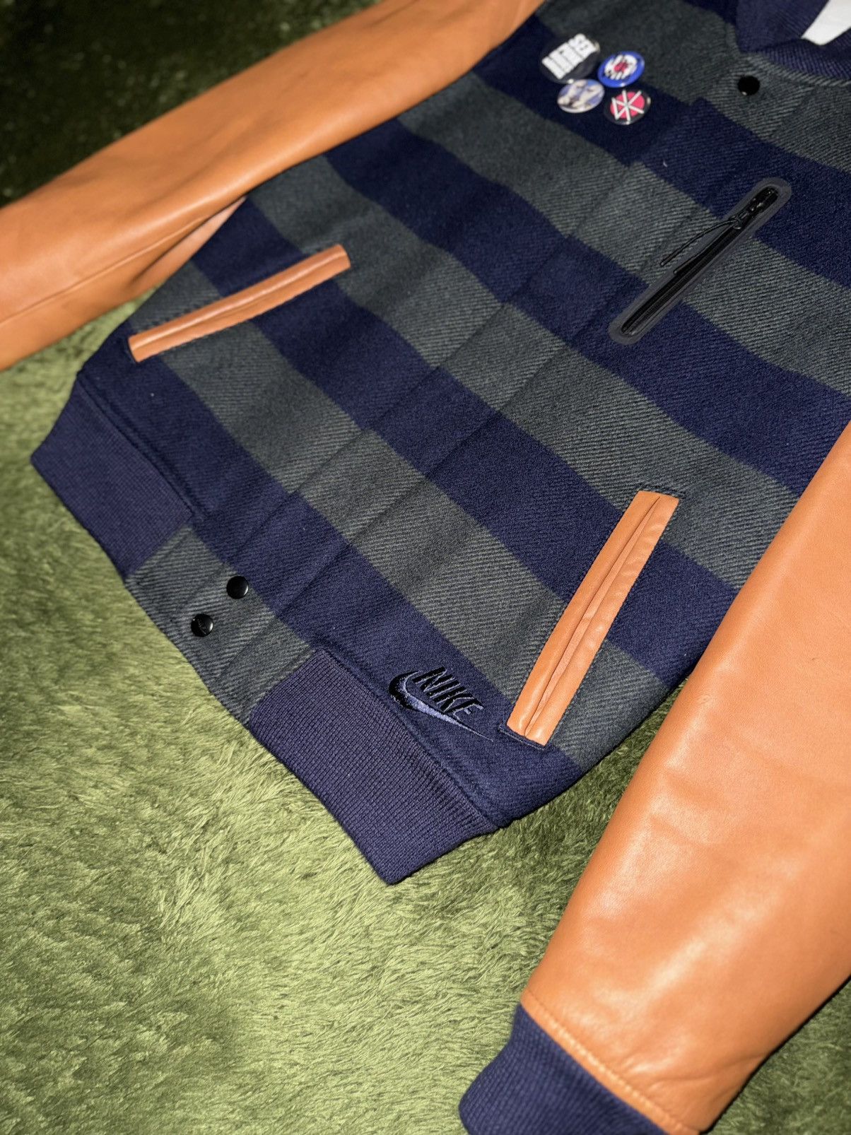 Nike [S] Nike Life Lambskin Sleeve Wool Varsity Jacket Size US S / EU 44-46 / 1 - 3 Thumbnail