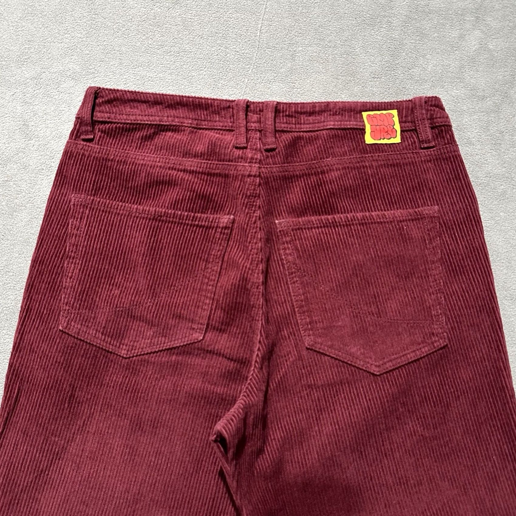 Empyre Empyre Pants Mens 30 Corduroy Wide Wale Straight Baggy 5-Pocket Logo Zipper Button Red Denim? Size US 30 / EU 46 - 4 Thumbnail