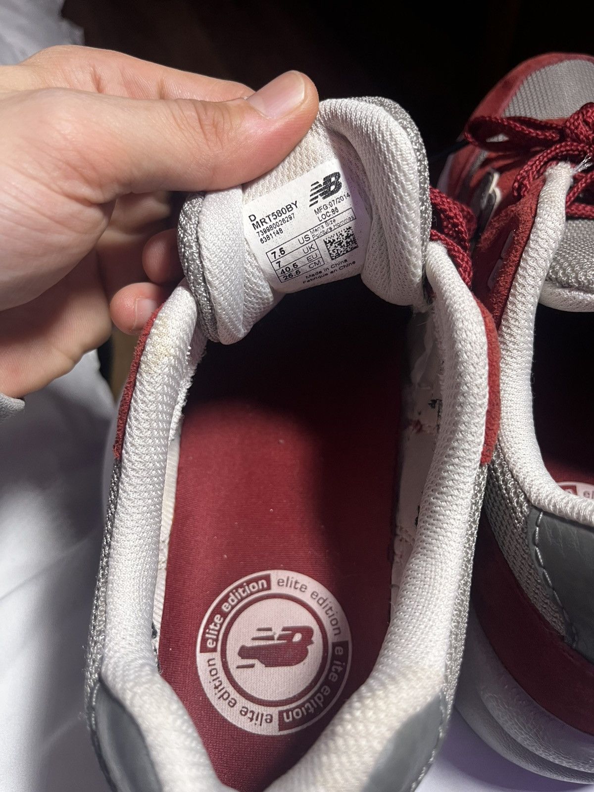 New Balance New Balance 580 elite Burgundy Grey size 7.5 Size US 7.5 / EU 40-41 - 4 Thumbnail