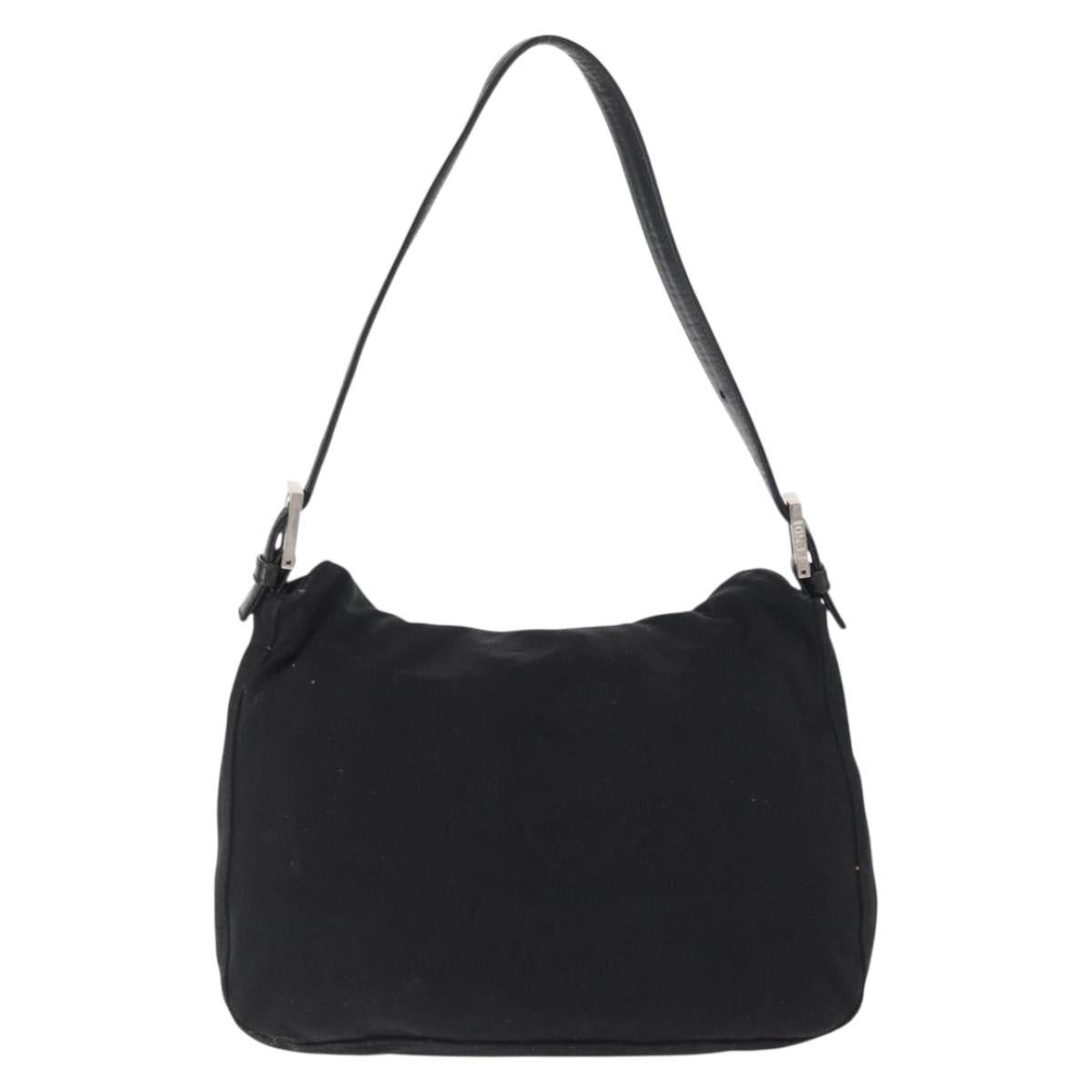 Fendi FENDI Mamma Baguette Shoulder Bag Nylon Black Silver Auth Size ONE SIZE - 2 Thumbnail