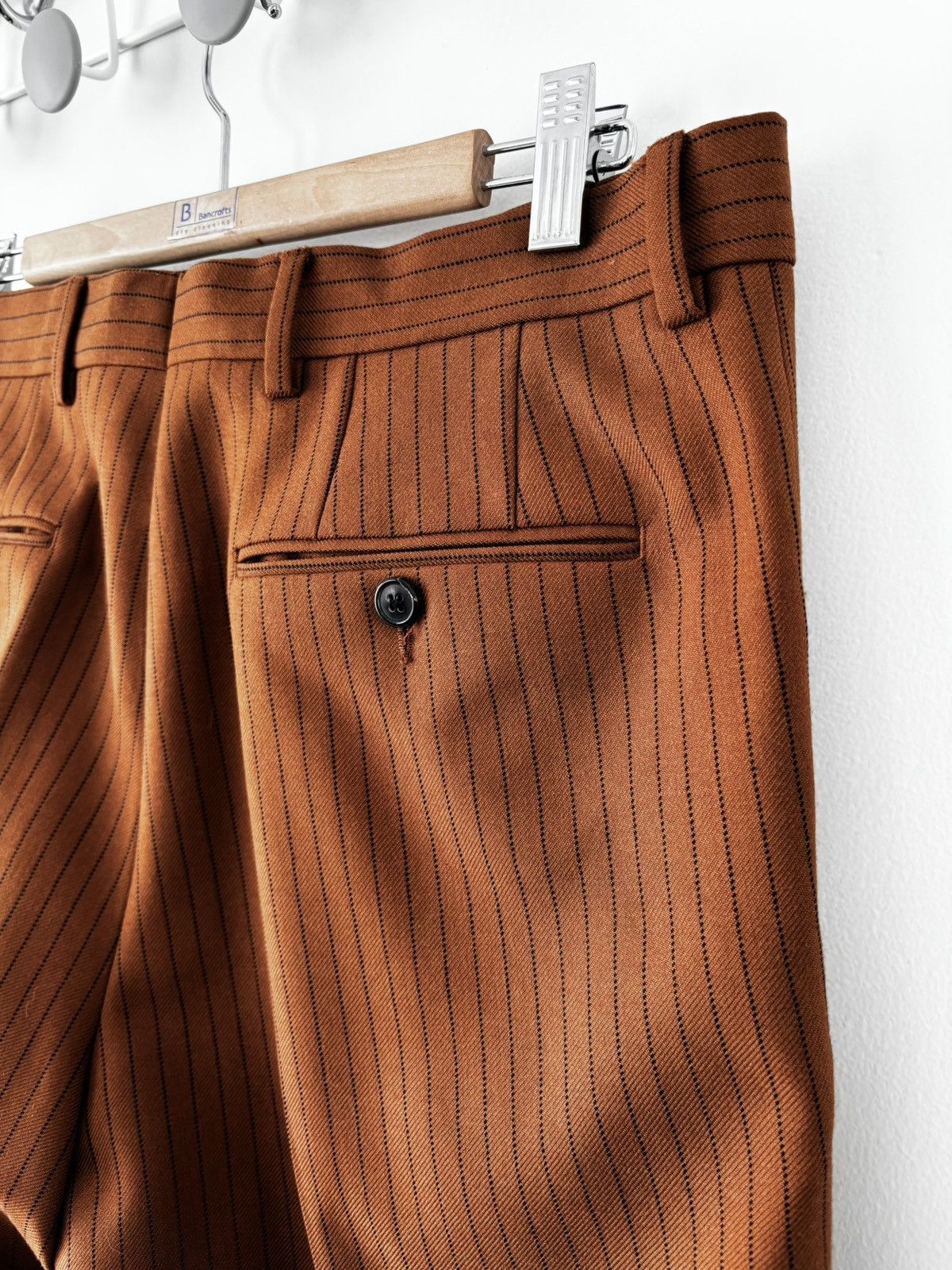 Dries Van Noten Pennel Trousers in Rust Pinstripe Wool Size US 32 / EU 48 - 8 Thumbnail