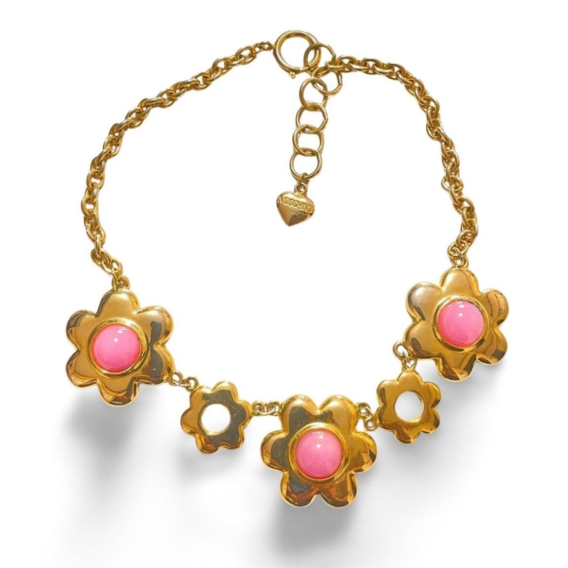Moschino Vintage Moschino statement chain necklace with pink flower Size ONE SIZE - 7 Thumbnail
