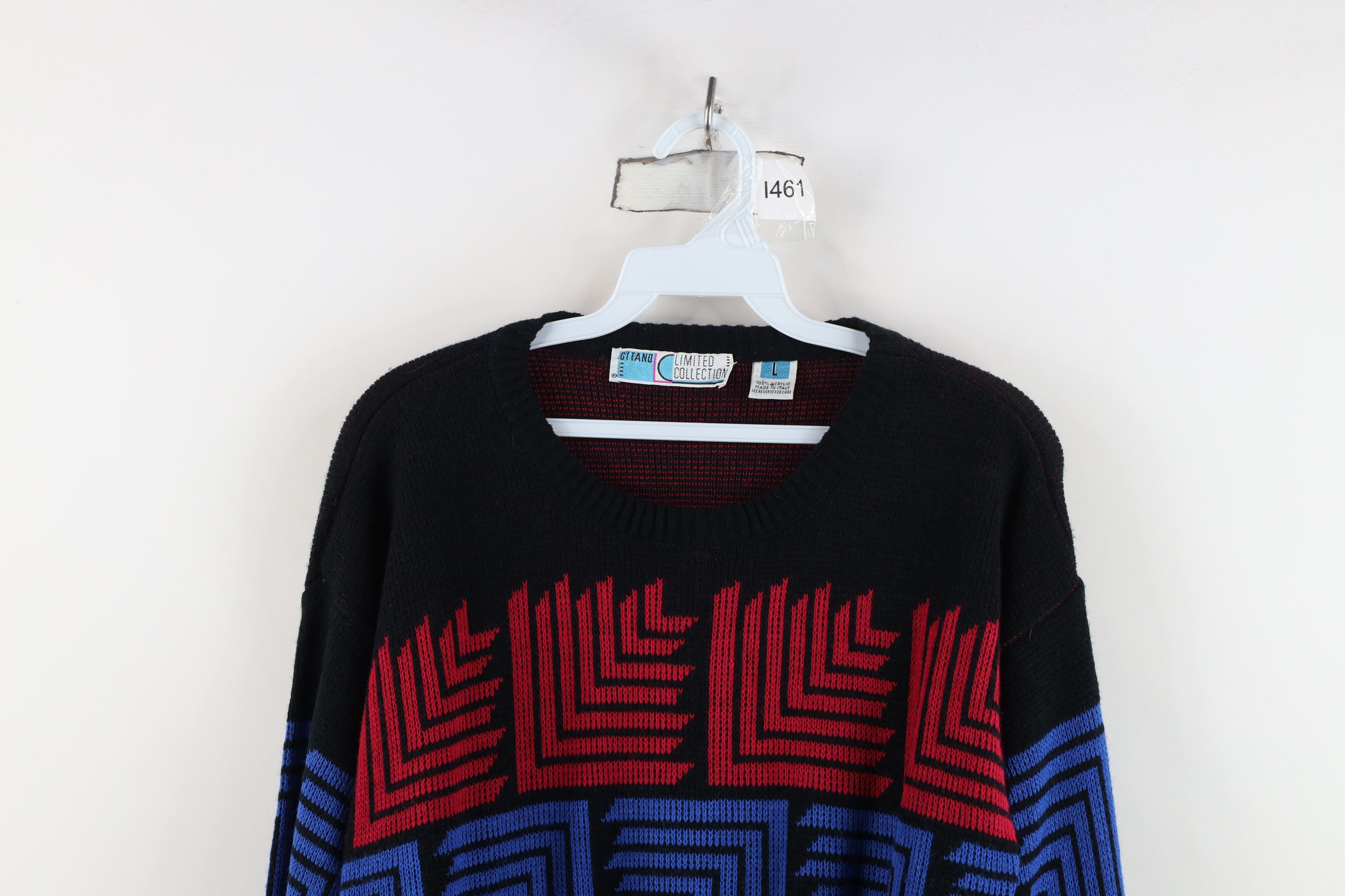 Vintage Vintage 80s 90s Streetwear Geometric Knit Crewneck Sweater Size L / US 10 / IT 46 - 2 Thumbnail
