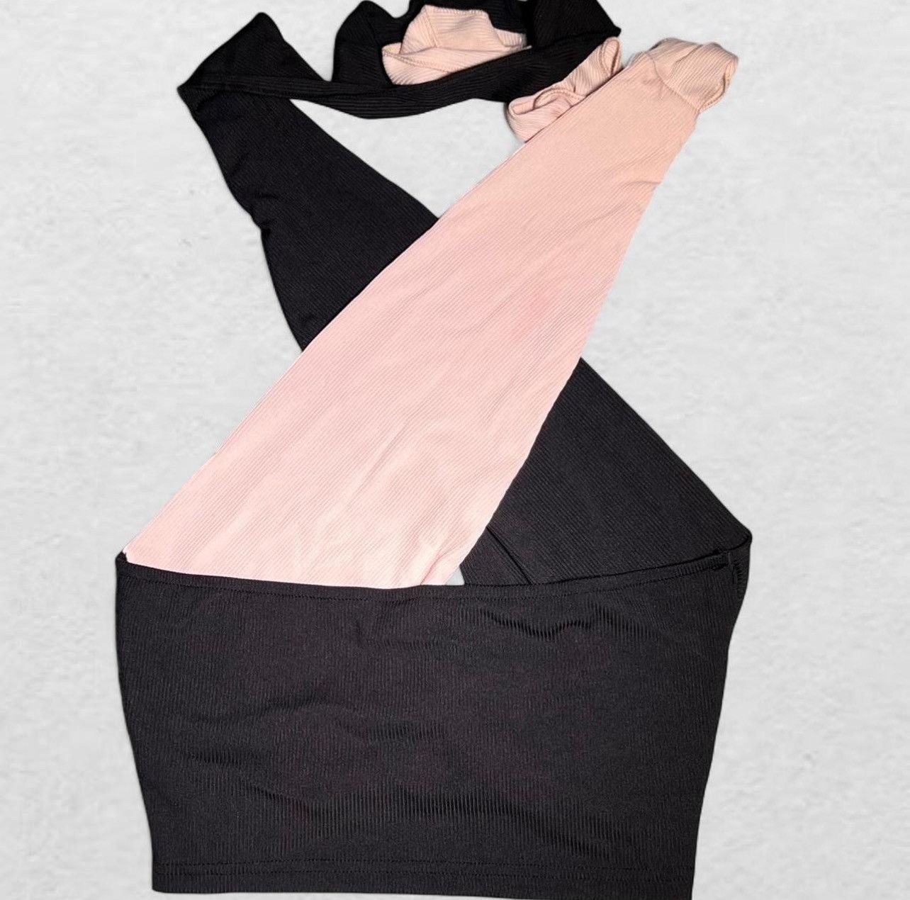 Shein SHEIN tan and black cross tied crop top Size M / US 6-8 / IT 42-44 - 4 Thumbnail