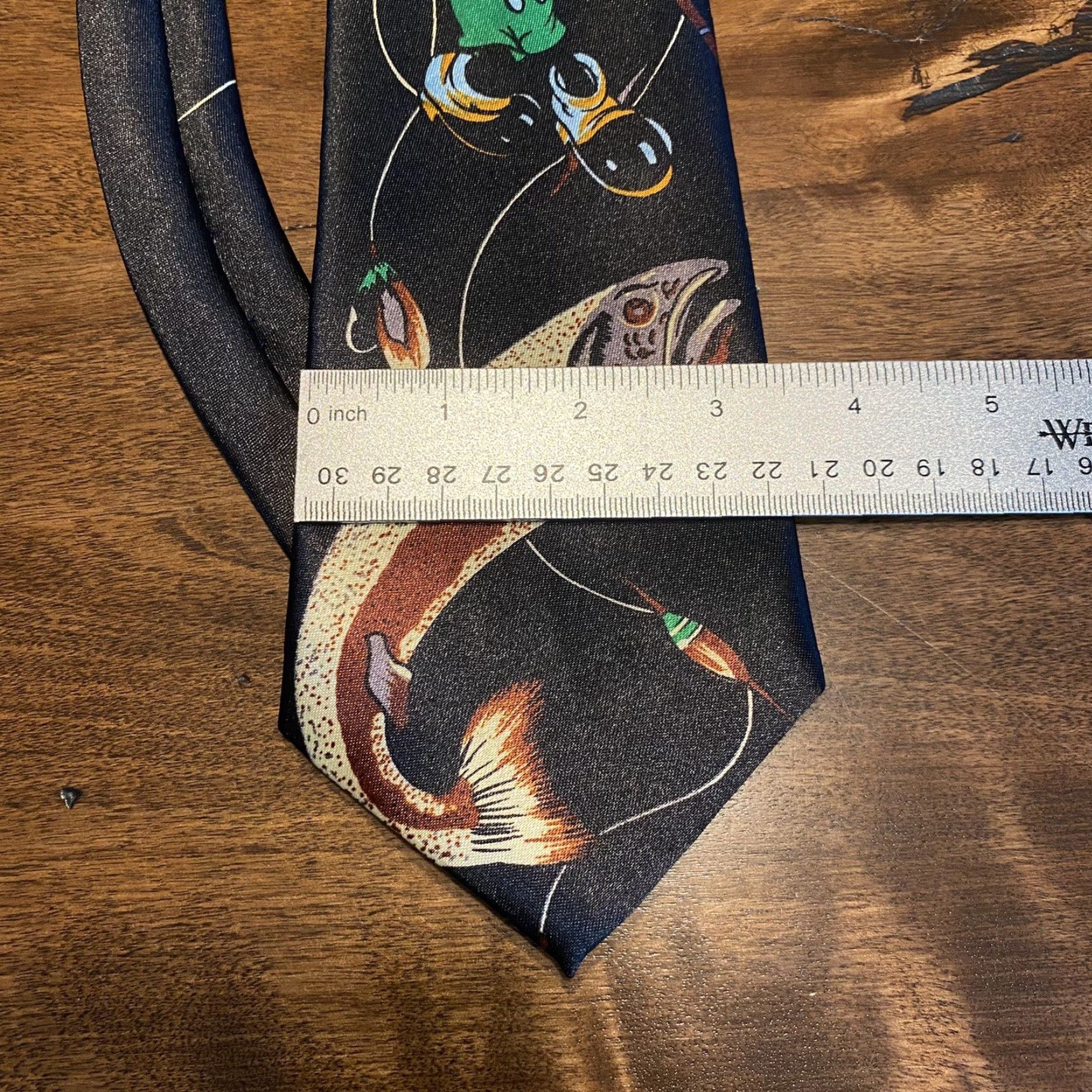 Vintage Mickey Mouse Tie Fashion Tie Black Disney Unisex Men Fly Fishing Fish Trout Dude Size ONE SIZE - 4 Thumbnail