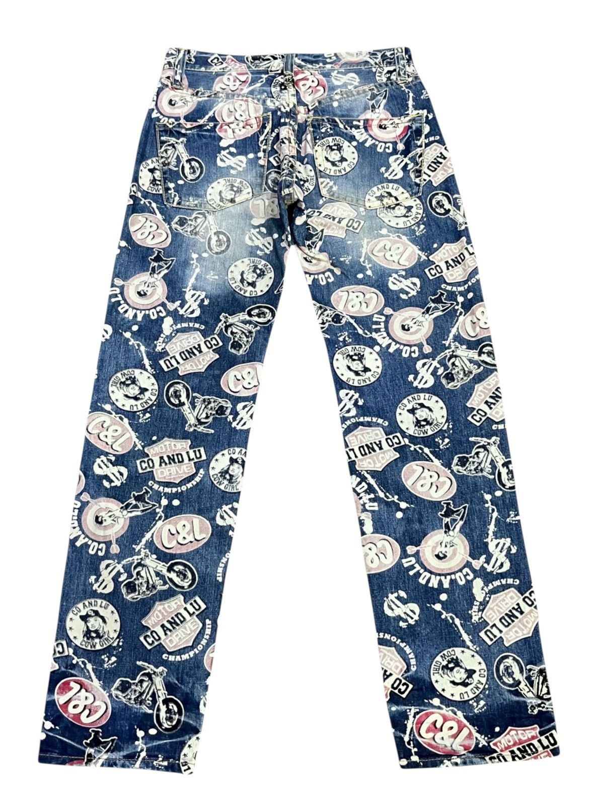 Hysteric Glamour FYE🔥C&L Motor Drive Hysteric Cow Girl All Over Print Denim Size US 29 - 3 Thumbnail