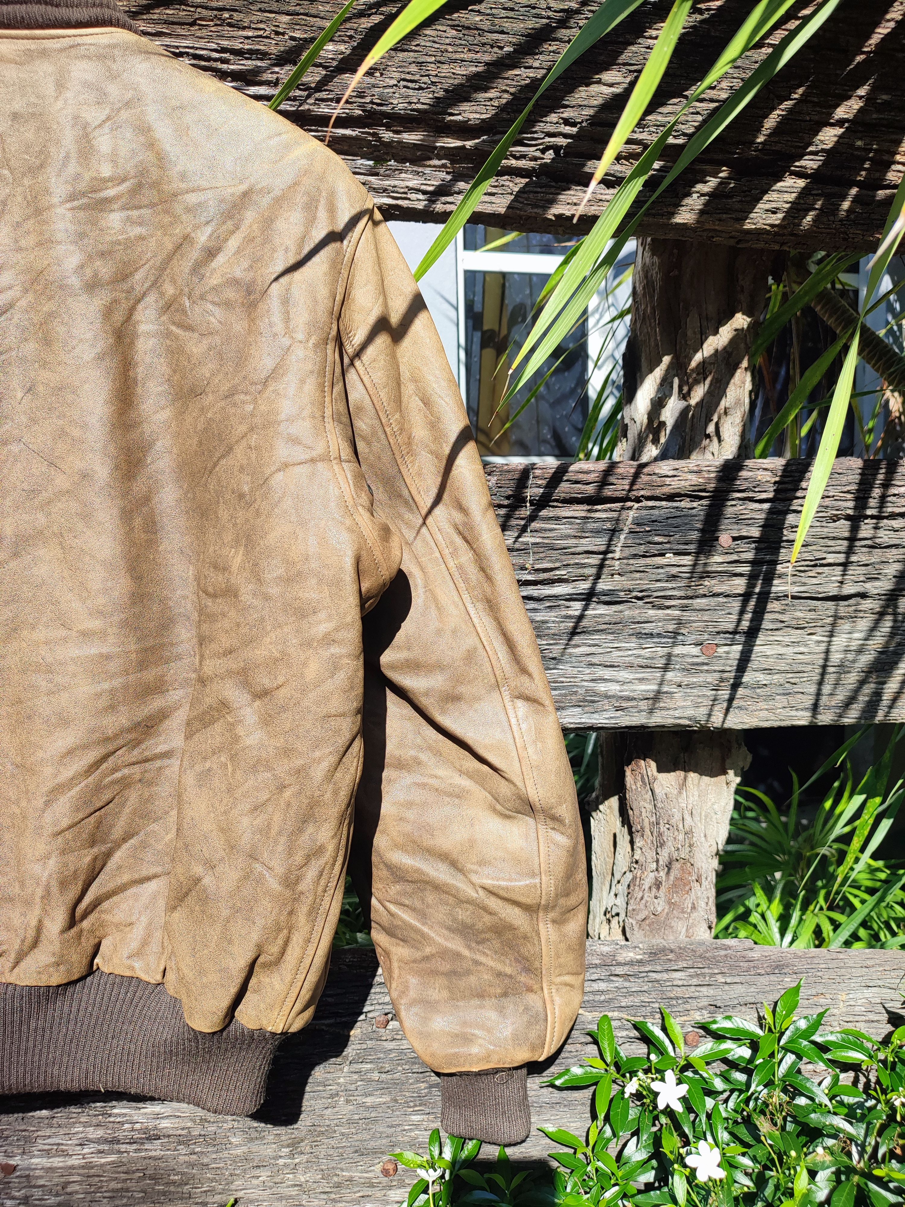 Leather × Vintage Vintage Leather Bomber Jacket Classic Aviator Style Size US L / EU 52-54 / 3 - 10 Thumbnail