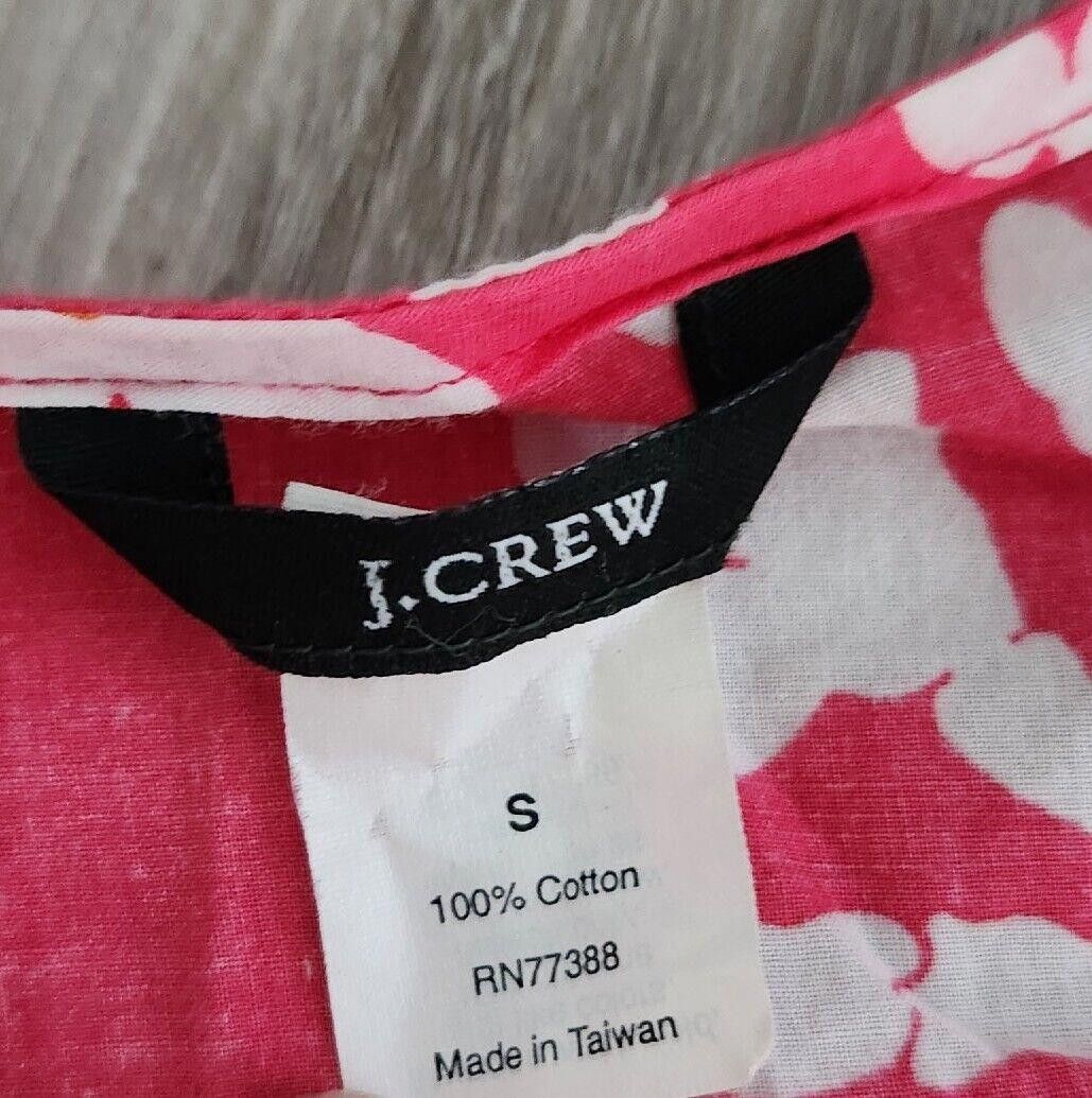 J.Crew J Crew Swimsuit Coverup Small Floral Pink White Short Sleeve Size ONE SIZE - 3 Thumbnail