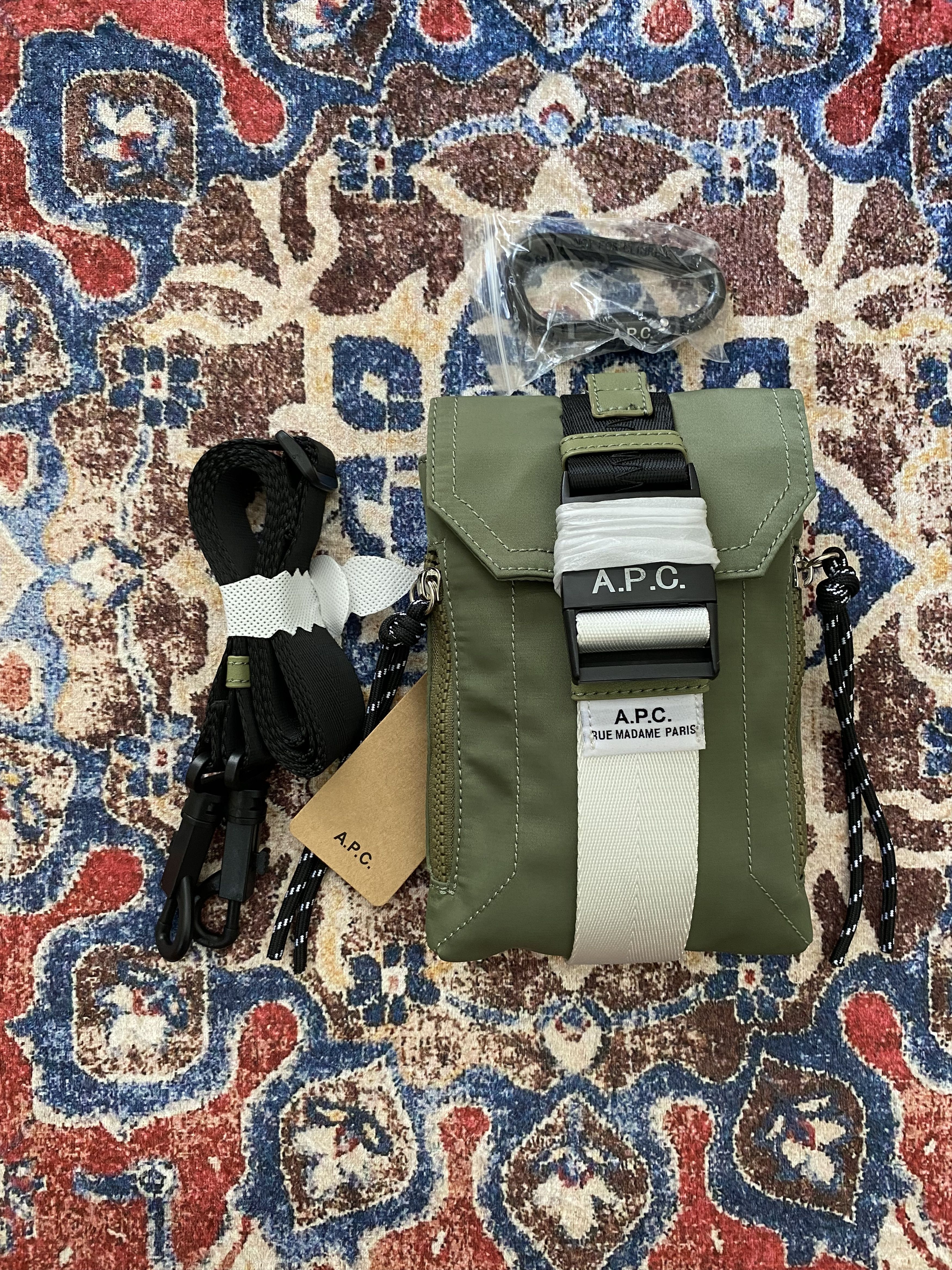 A.P.C. A.P.C Mini Sling Bag With Carabiner - OLIVE Size ONE SIZE - 1 Thumbnail