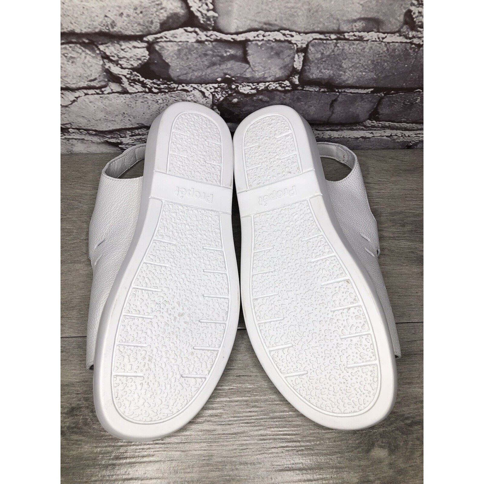 Other Propet Cell Cushion White Leather Triple Strap Wedge Sandals Size US 11 / IT 41 - 15 Thumbnail