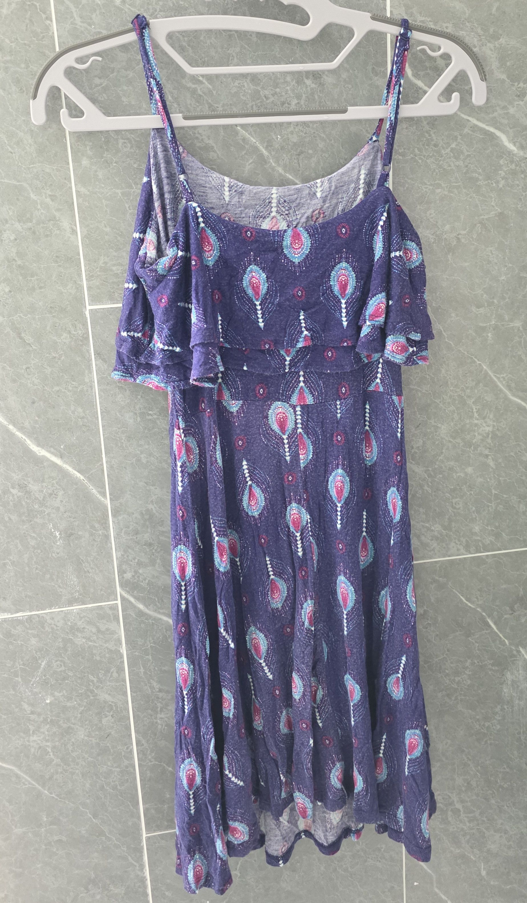 Other Pink Republic Navy Purple Paisley Print Ruffle Dress S Size S / US 4 / IT 40 - 2 Thumbnail