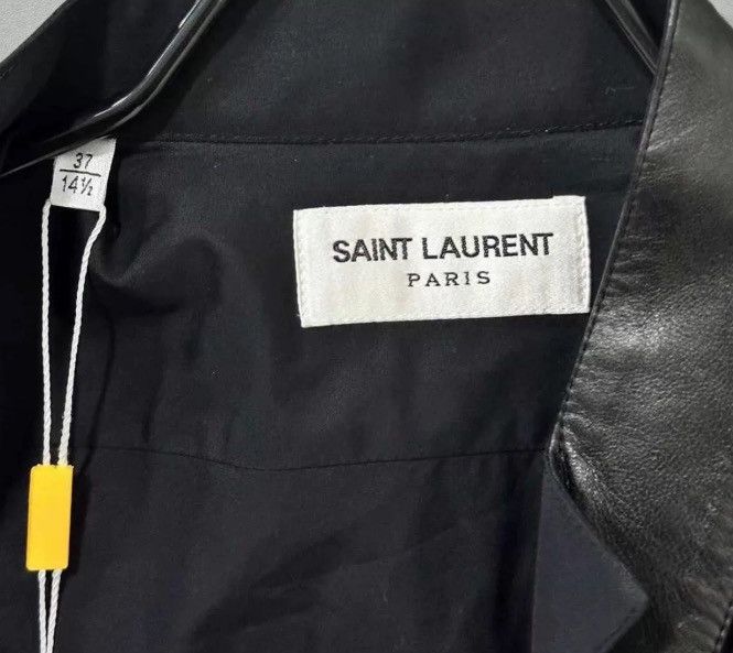 Saint Laurent Paris × Yves Saint Laurent Saint Laurent Leather collar black shirt2410-Nextarrow Size US S / EU 44-46 / 1 - 4 Thumbnail