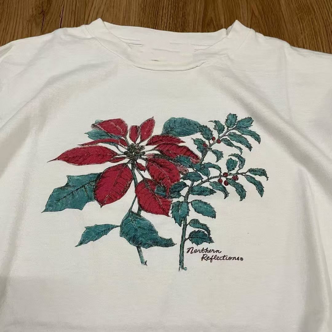 Vintage White Washed Vintage Floral Print T-Shirt Size US M / EU 48-50 / 2 - 2 Thumbnail