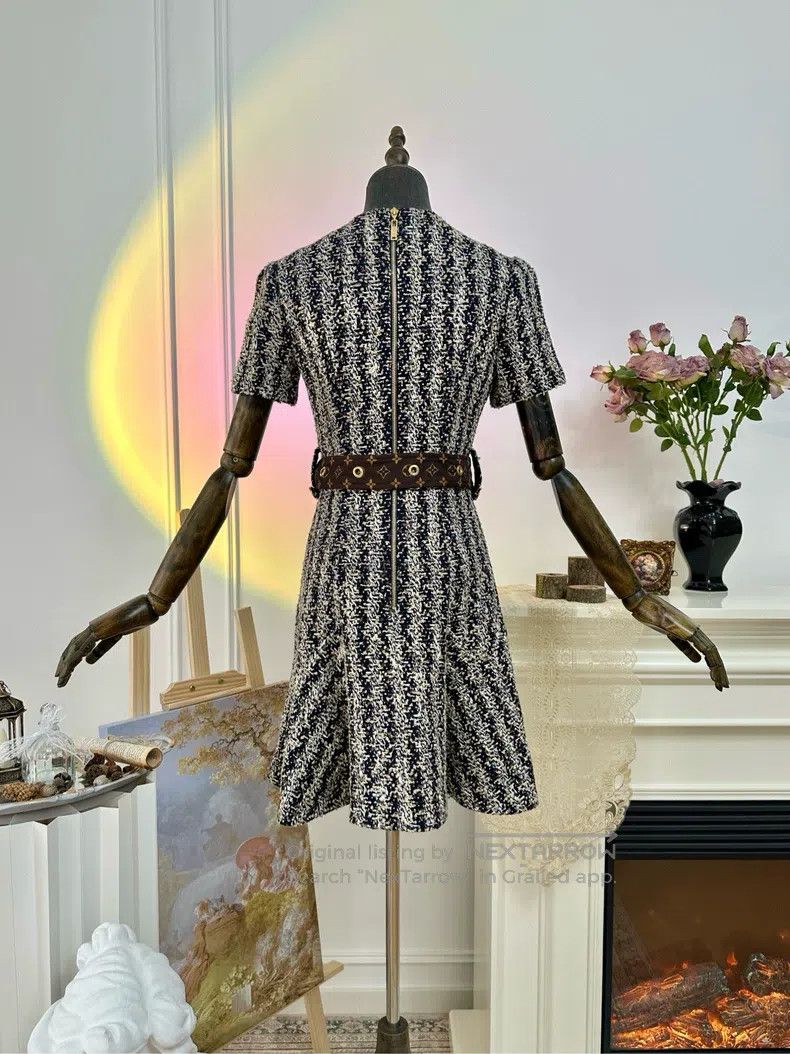 Louis Vuitton Louis Vuitton Tweed Heavy Duty Dress Size XS / US 0-2 / IT 36-38 - 4 Thumbnail