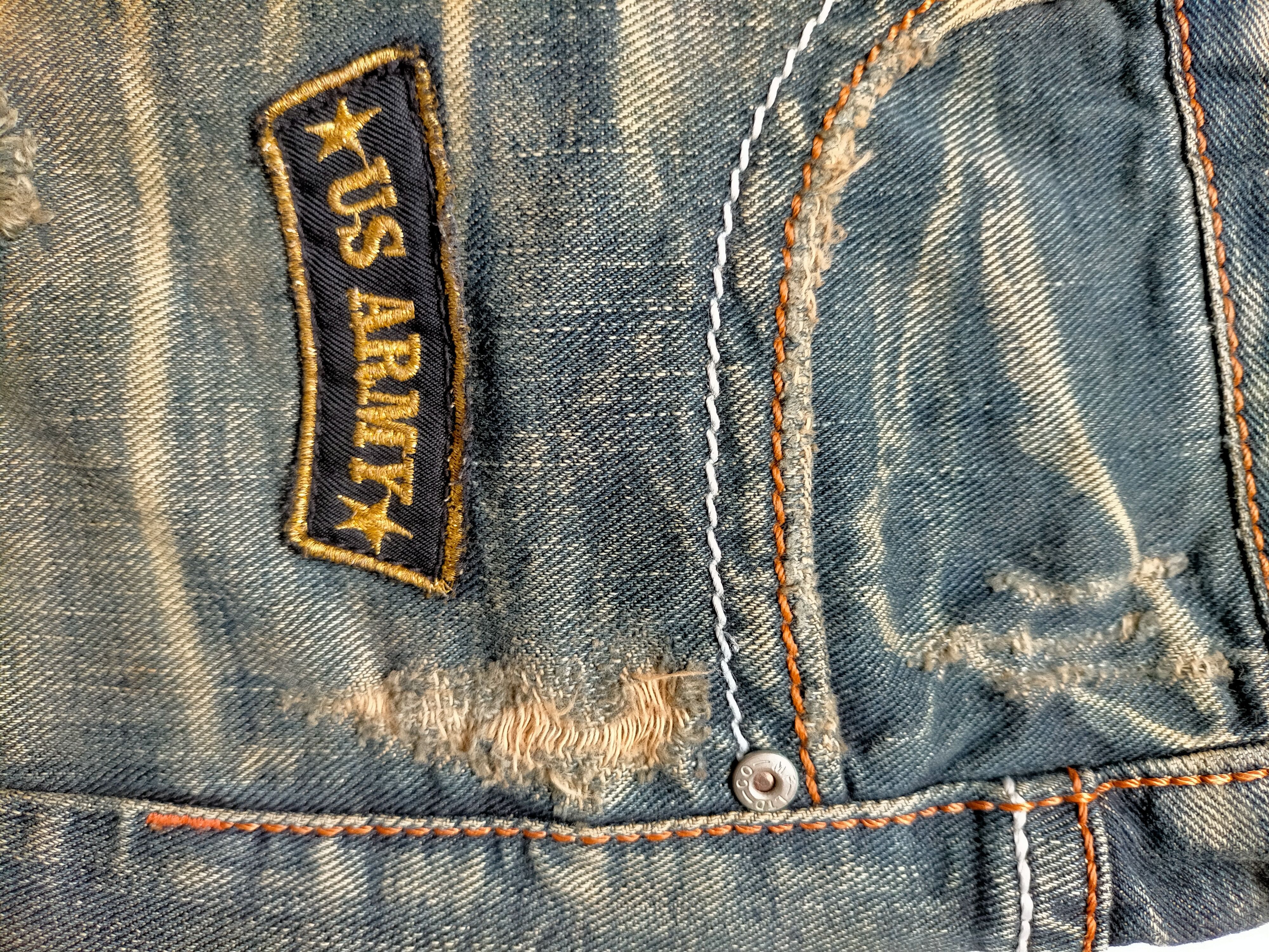 If Six Was Nine Flare Jeans OzzPinball Ripped Patchwork Boot cut denim Size US 35 - 18 Thumbnail