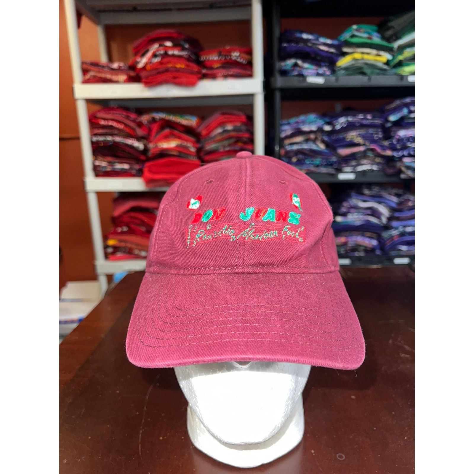 Vintage Vintage Don Juans Hat Mexican Food Red Maroon Cap Headwear Size ONE SIZE - 1 Thumbnail