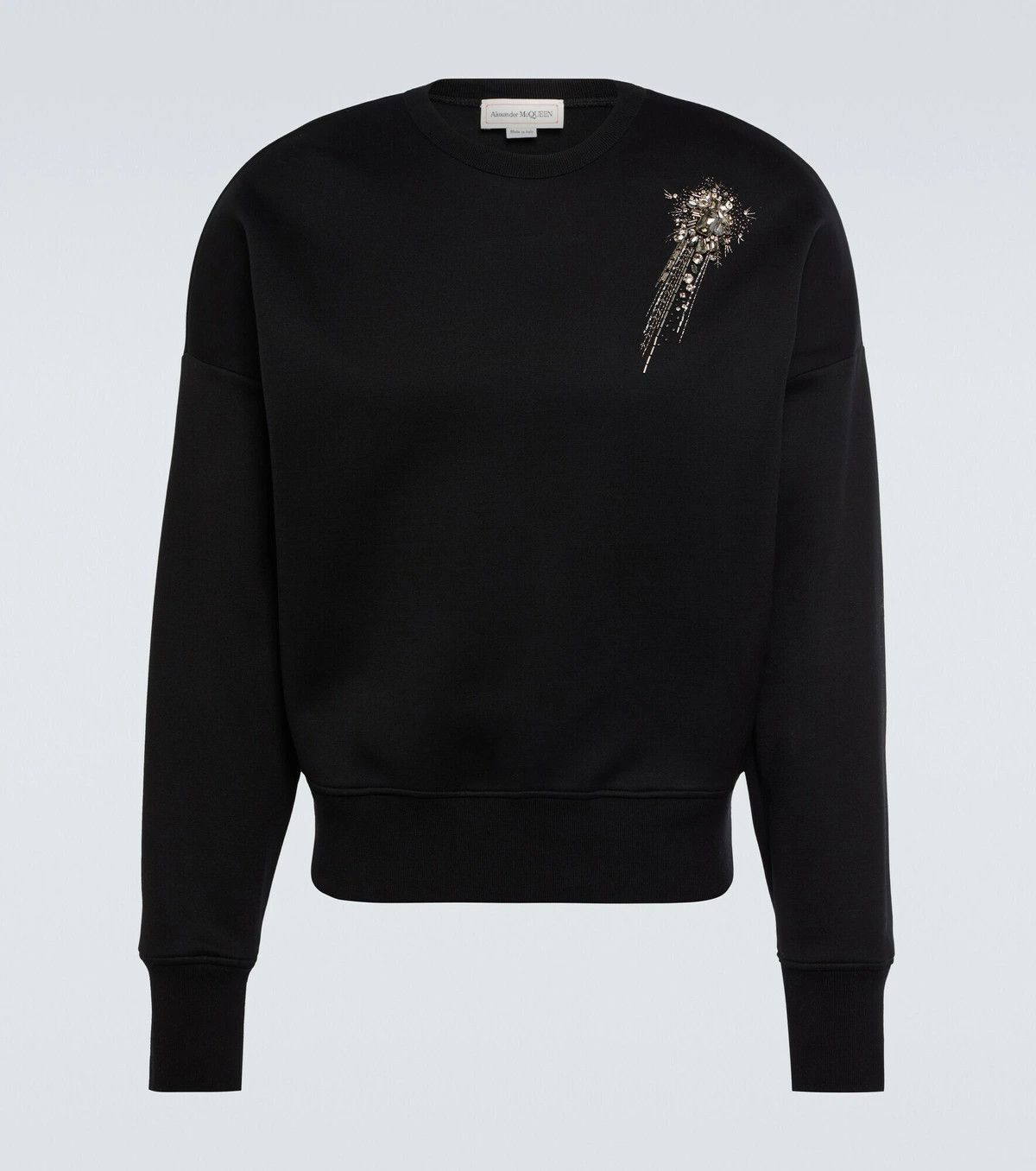 Alexander McQueen o1w1db10725 Embroidered Sweatshirt in Black Size US XXS / EU 40 - 1 Thumbnail