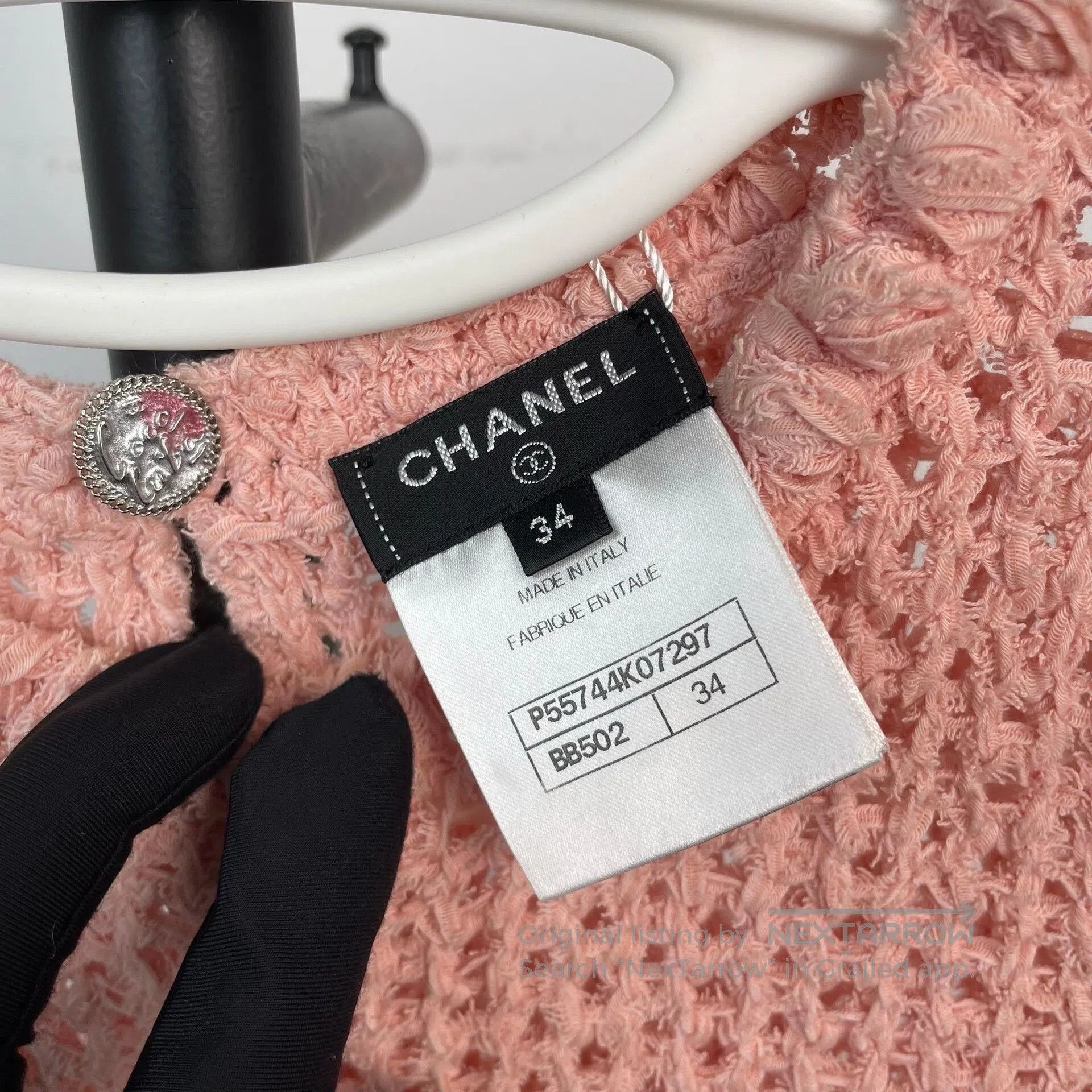 Chanel Chanel Pink Tweed Sleeveless Cutout Dress Two Piece Set| Size XXS / US 00 / IT 34 - 8 Thumbnail
