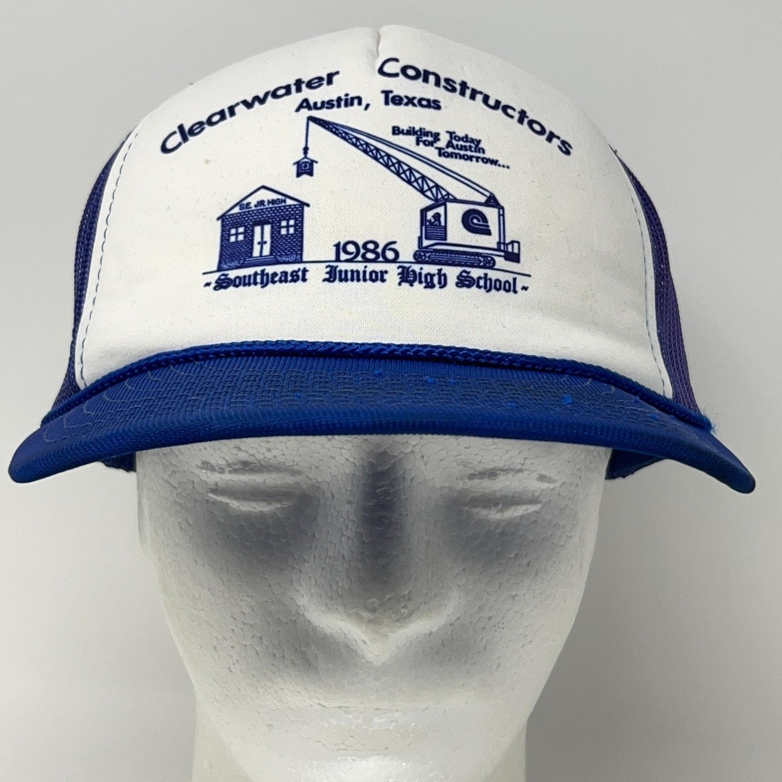 Hanes Vintage Southeast Jr High School Trucker Hat Cap Blue Size ONE SIZE - 2 Thumbnail