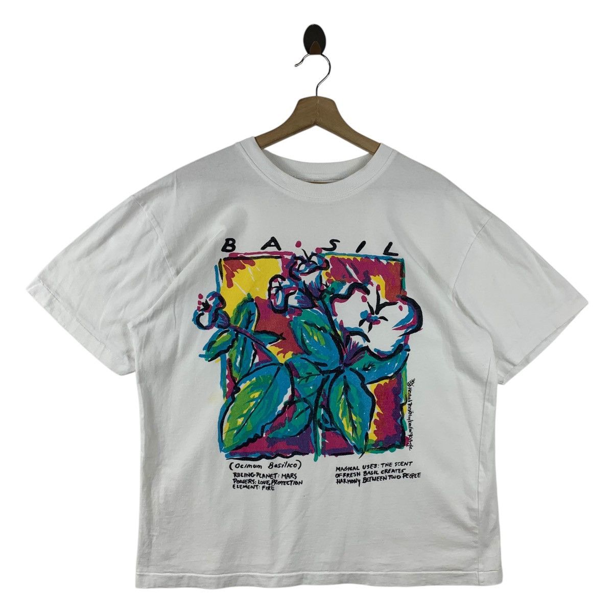 Vintage Vintage BASIL art picture by kimfor 90 tee Size US L / EU 52-54 / 3 - 1 Thumbnail