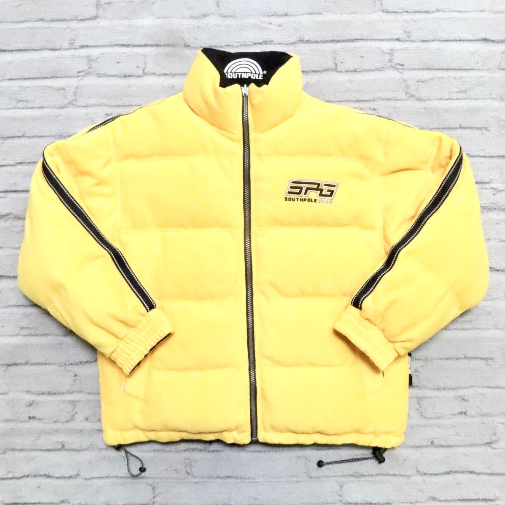 Southpole VINTAGE South Pole Quilted Puffer Down Jacket Shirt Mens L Yellow Hip Hop Rap Size US L / EU 52-54 / 3 - 2 Thumbnail