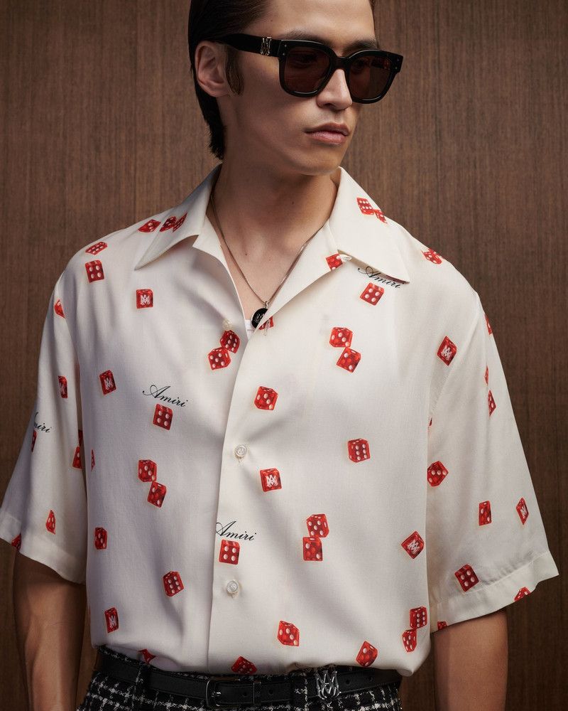 Amiri o1s1wg110326 Dice Bowling Shirt in Ivory Size US XL / EU 56 / 4 - 3 Thumbnail