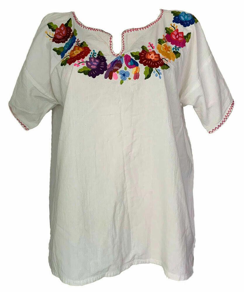 Designer Pre Owned Embroidered White Hand Made Blouse XL Size XL / US 12-14 / IT 48-50 - 1 Thumbnail