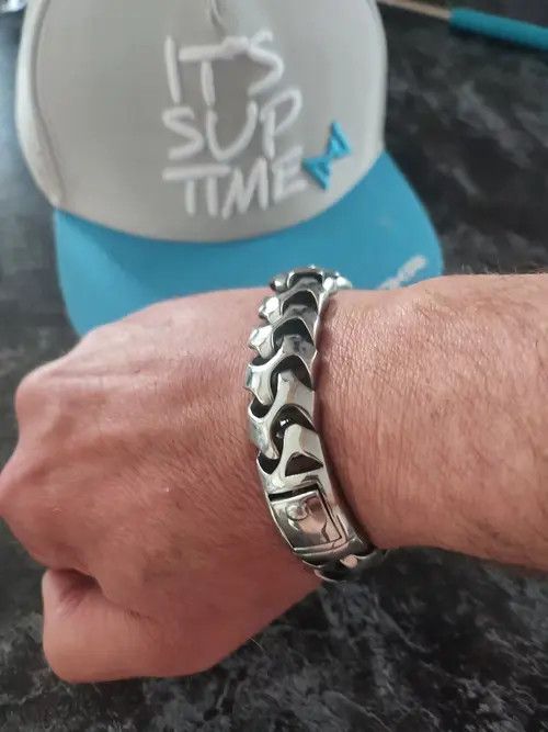 Other 17 mm width + 20 Cm Length Dragon Skin Cuban Chain Bracelet Size ONE SIZE - 4 Thumbnail
