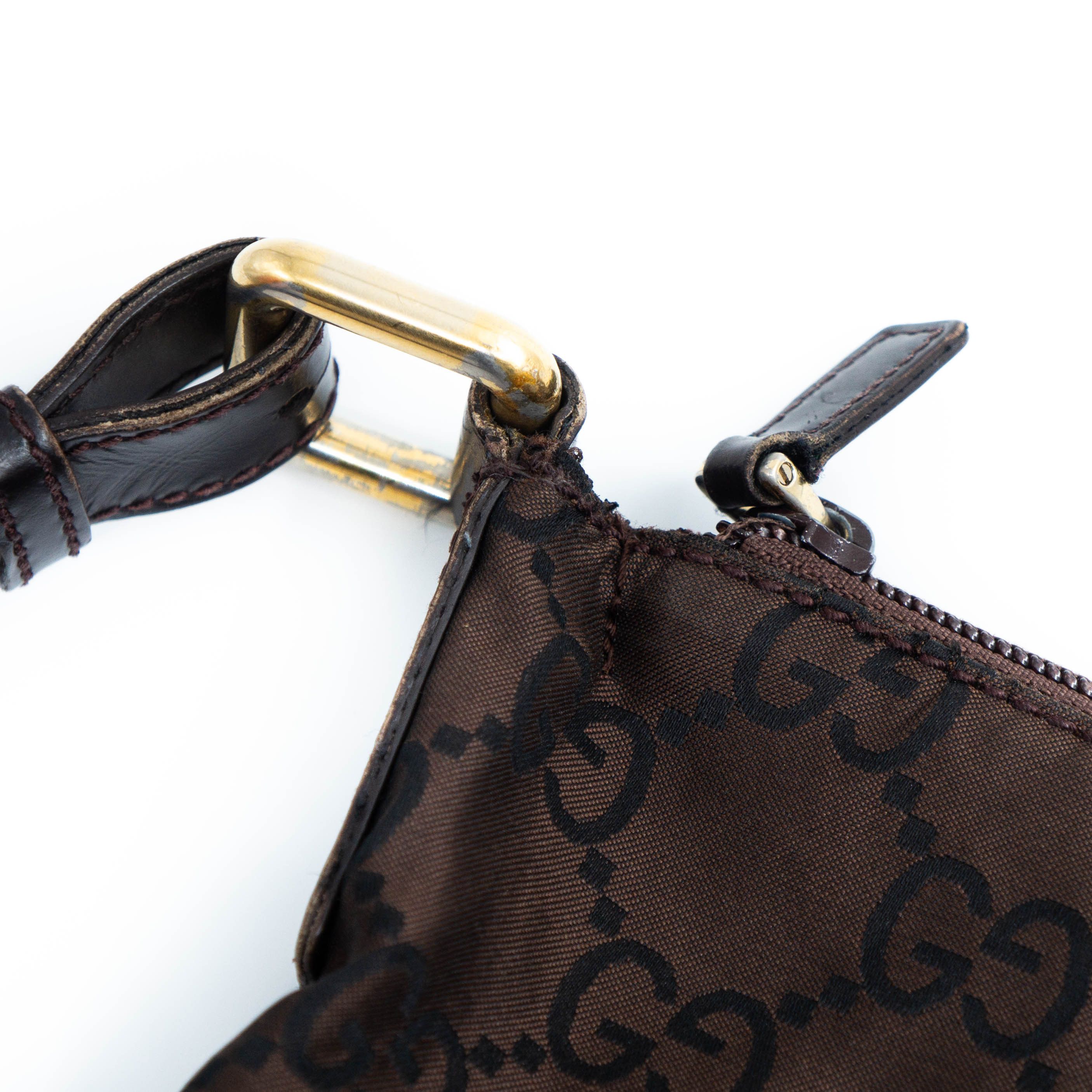 Gucci GUCCI 190628 GG Brown Nylon Monogram Shoulder Bag Size ONE SIZE - 10 Thumbnail