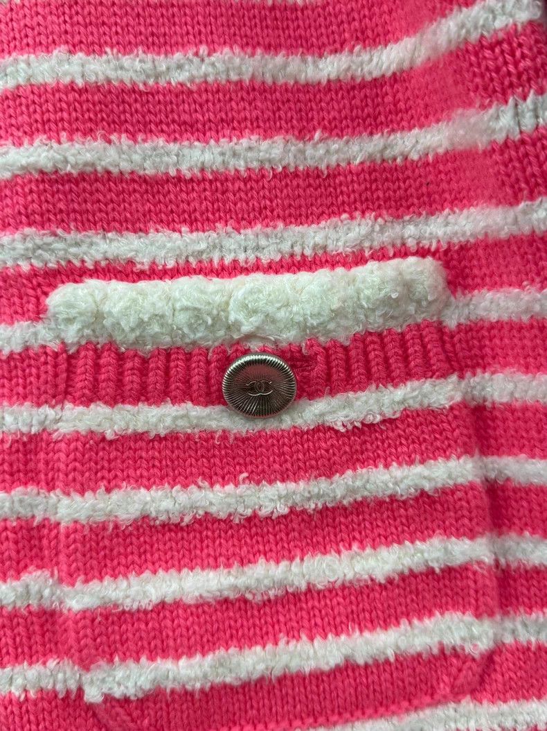 Chanel Chanel Pink and white colour-matched striped short sleeves Size XS / US 0-2 / IT 36-38 - 2 Thumbnail