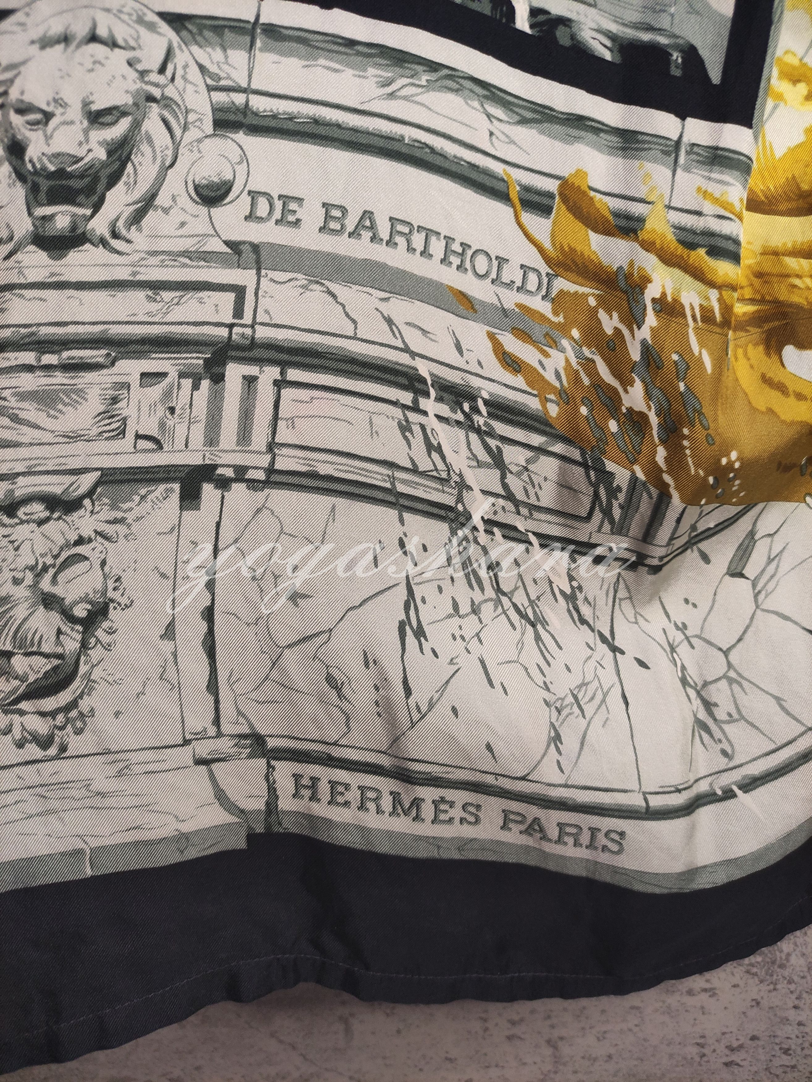 Hermes × Vintage Vintage Luxury - Hermes 'La Fontaine de Bartoldi' Silk Shirt Size US XL / EU 56 / 4 - 7 Thumbnail