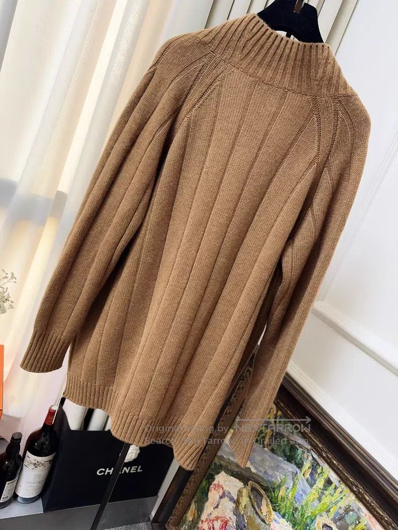 Loro Piana Loro Piana Camel Ribbed Cashmere Knit Cardigan Jacket Size S / US 4 / IT 40 - 2 Thumbnail