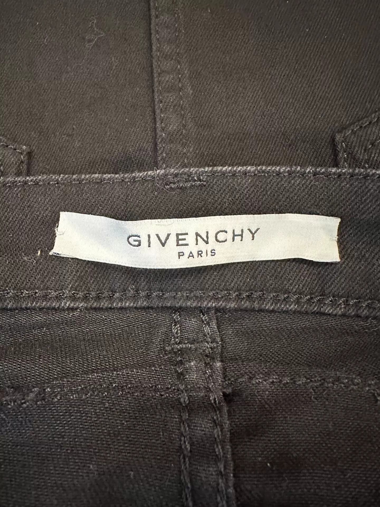 Givenchy Givenchy women's black denim shorts back leather logo 38 Size 26" / US 2 / IT 38 - 4 Thumbnail