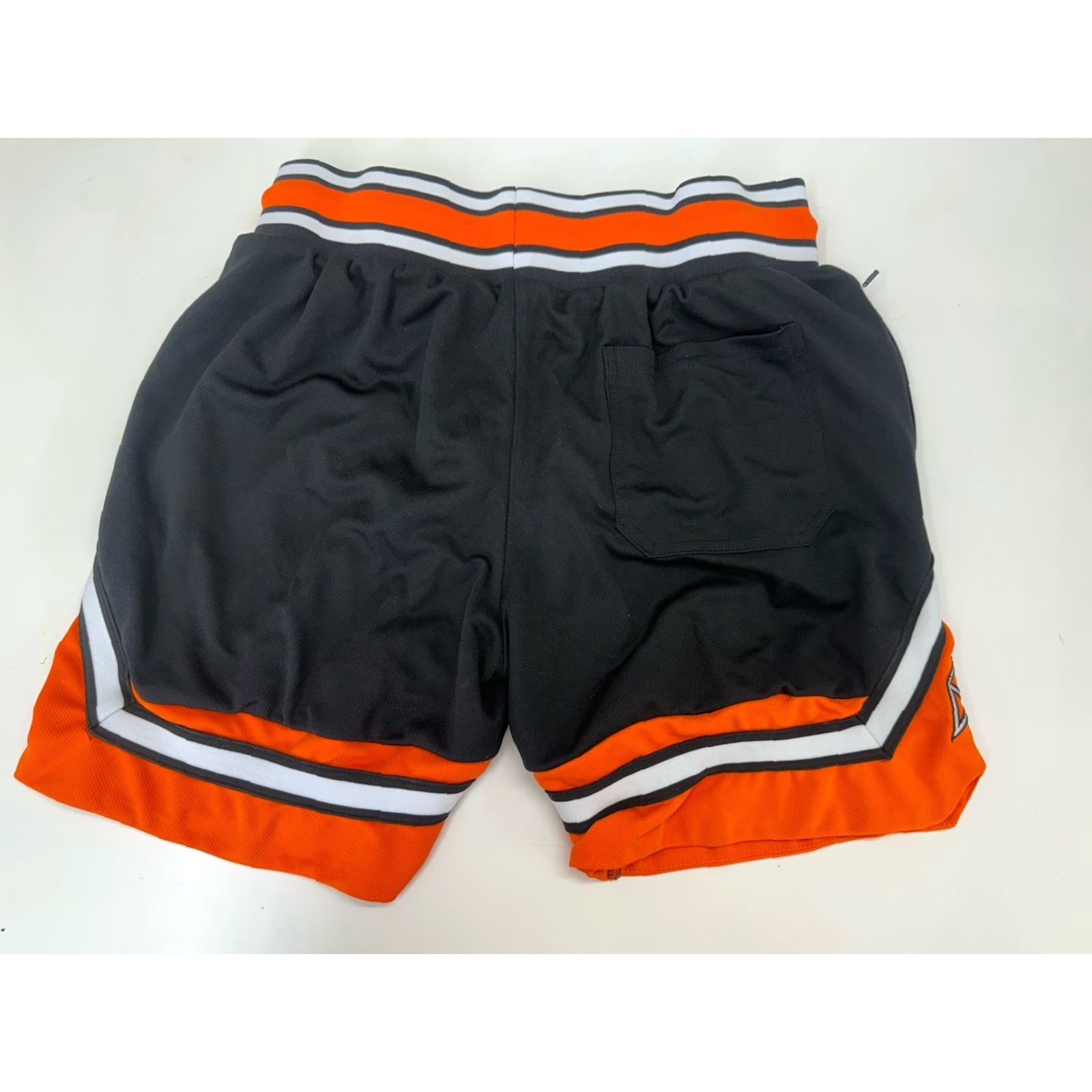 Vintage RawGear Mens Shorts Size Medium Black Orange Front Embroidered Drawstring Size US 31 - 6 Thumbnail