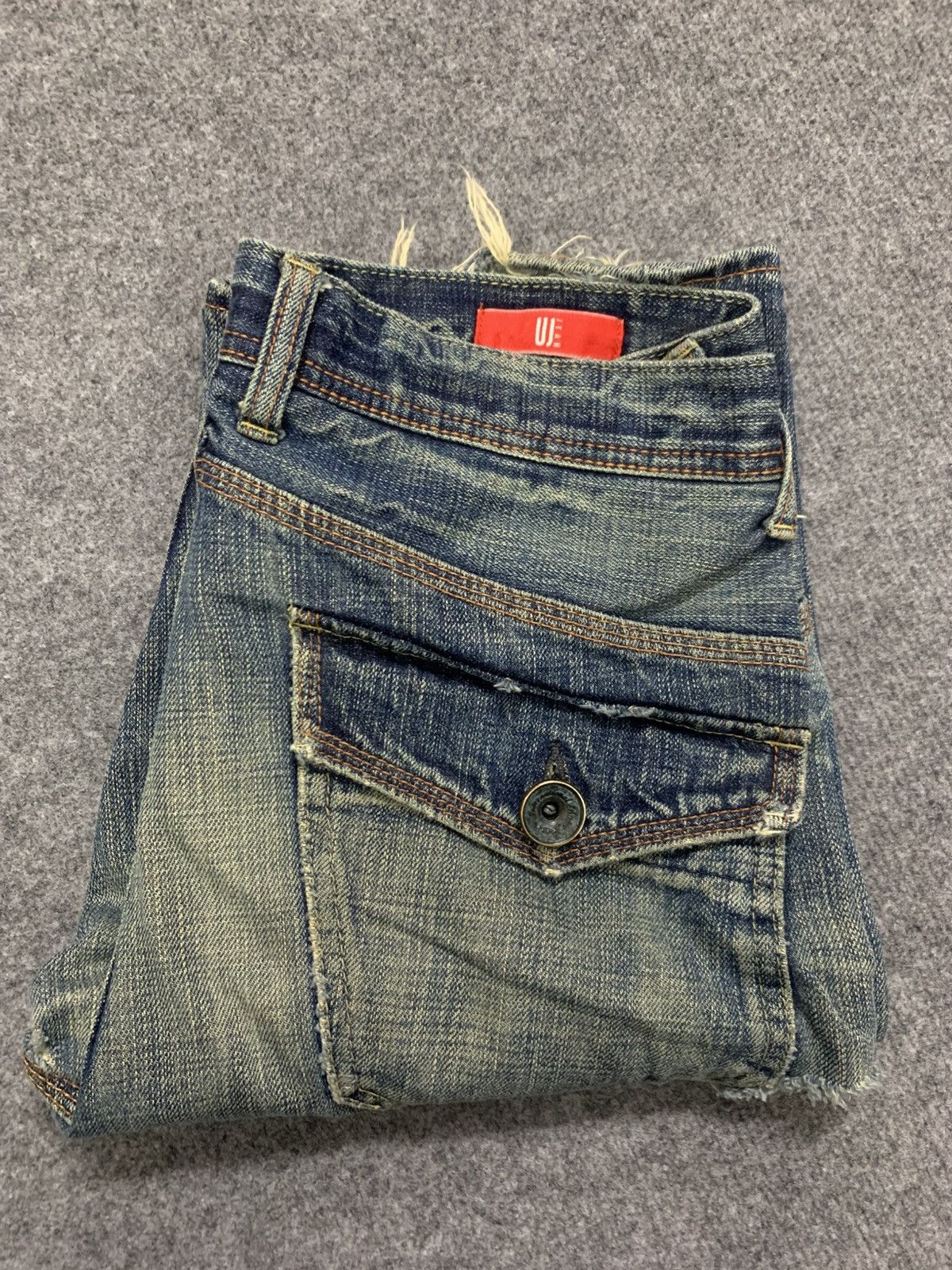 Jean FLARE DISTRESSED UJ JEAN SELVEDGE Size US 30 / EU 46 - 13 Thumbnail