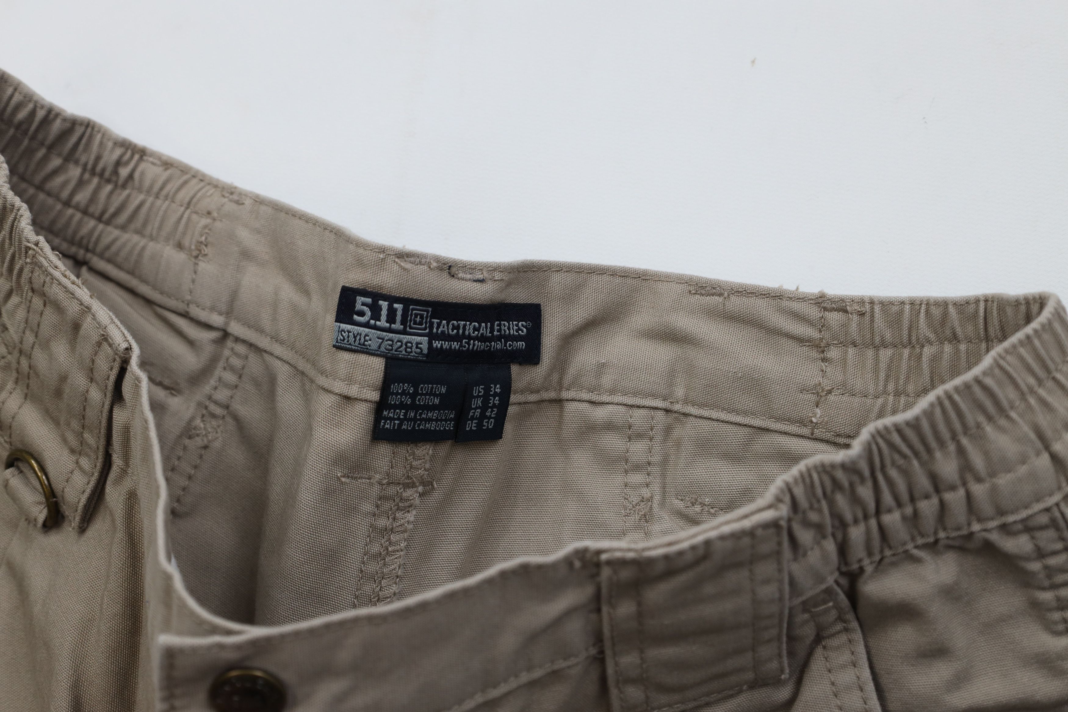 Vintage Vintage 5.11 Tactical Uniform Cargo Shorts Beige Cotton Size US 34 / EU 50 - 6 Thumbnail