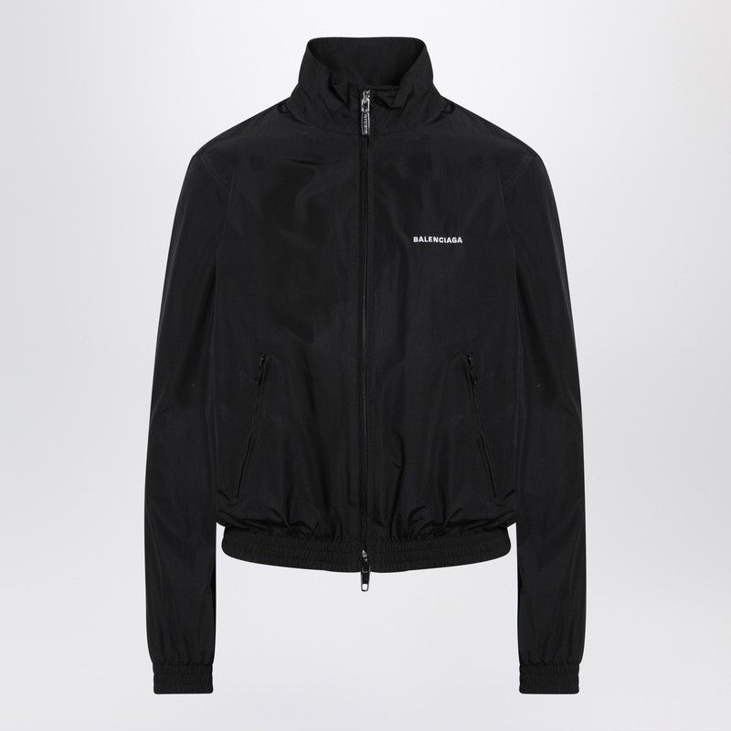 ブルゾン Balenciaga Draped Bomber Jacket In Technical Micro Faille Balenciaga Draped Black Bomber Jacket In Technical Micro