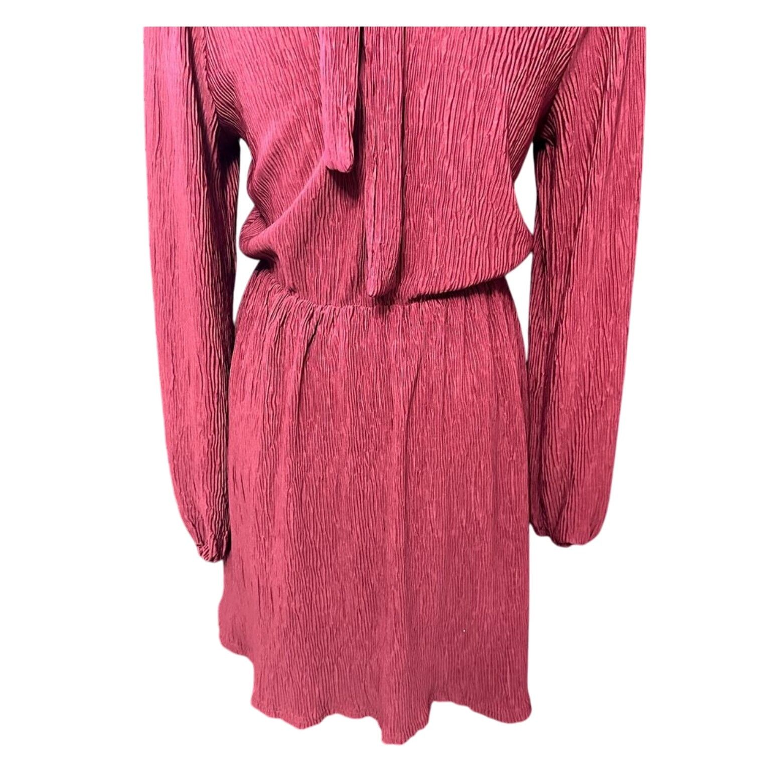 Other Floret Studios Women's Red Pleated Long Sleeve Mini Dress M Size M / US 6-8 / IT 42-44 - 7 Thumbnail