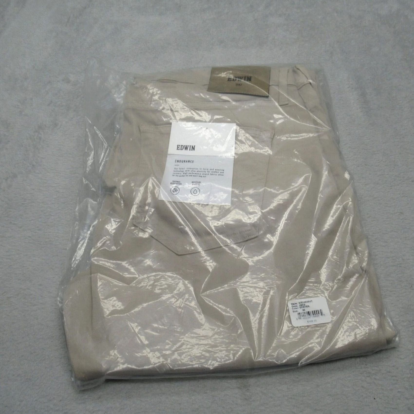 Edwin VINTAGE Edwin Jace Chino Pants Men 36 Beige 36x33 Regular Stretch Thermal Moisture Wicking Casual Workwear Size US 36 / EU 52 - 2 Thumbnail