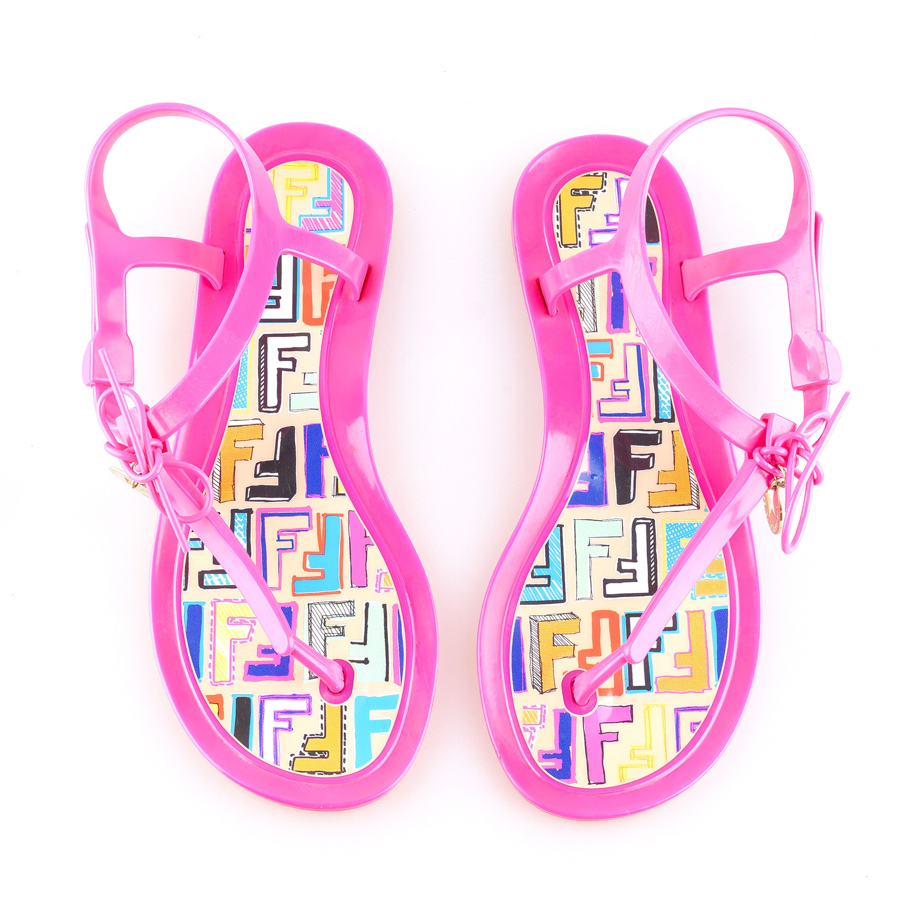 Fendi Fendi Zucca Monogram Vintage Jelly Pink Sandals (38 EU) Size US 7 / IT 37 - 1 Thumbnail