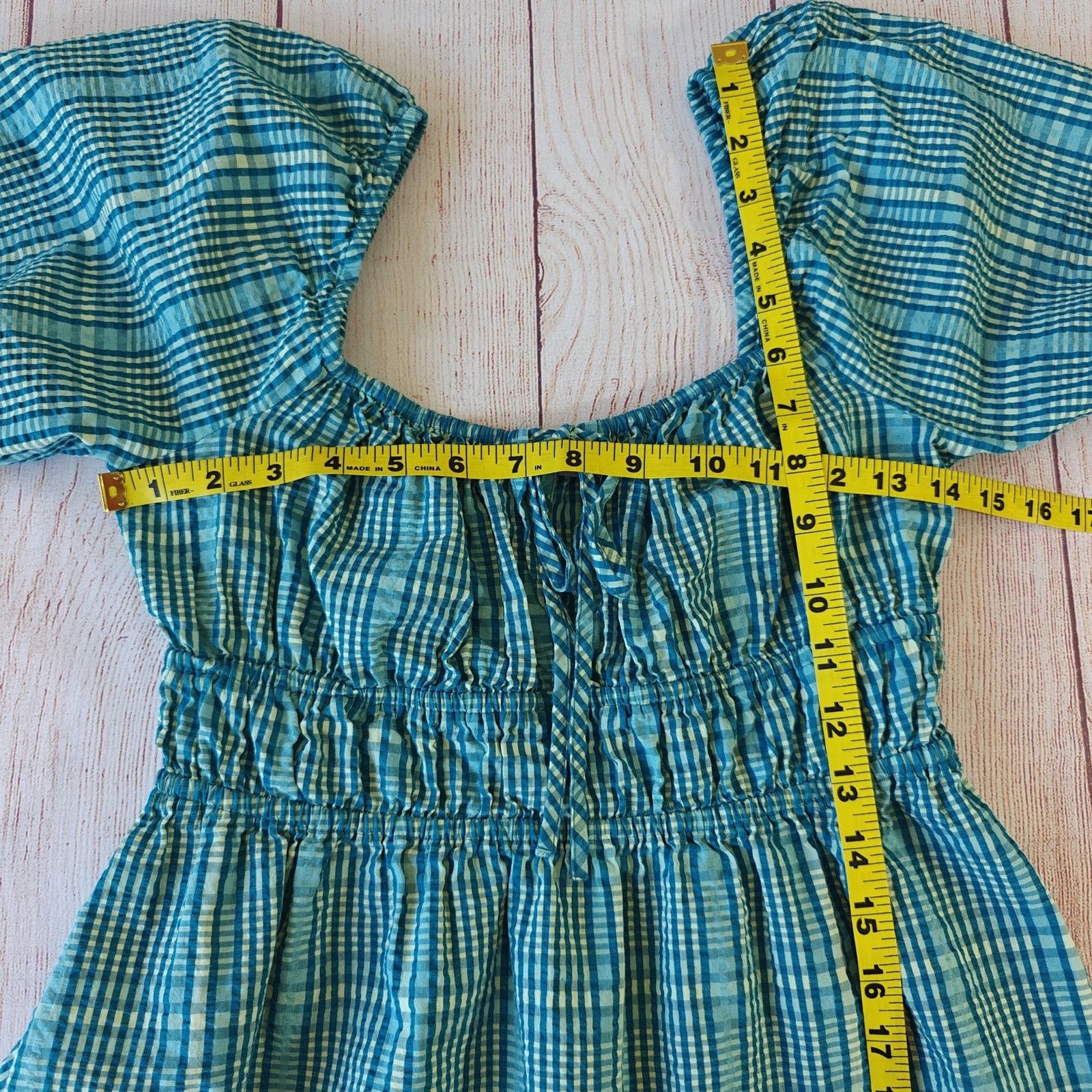 Rails RAILS Brenda Check Cotton Blend Seersucker Mini dress sz XS Size XS / US 0-2 / IT 36-38 - 7 Thumbnail