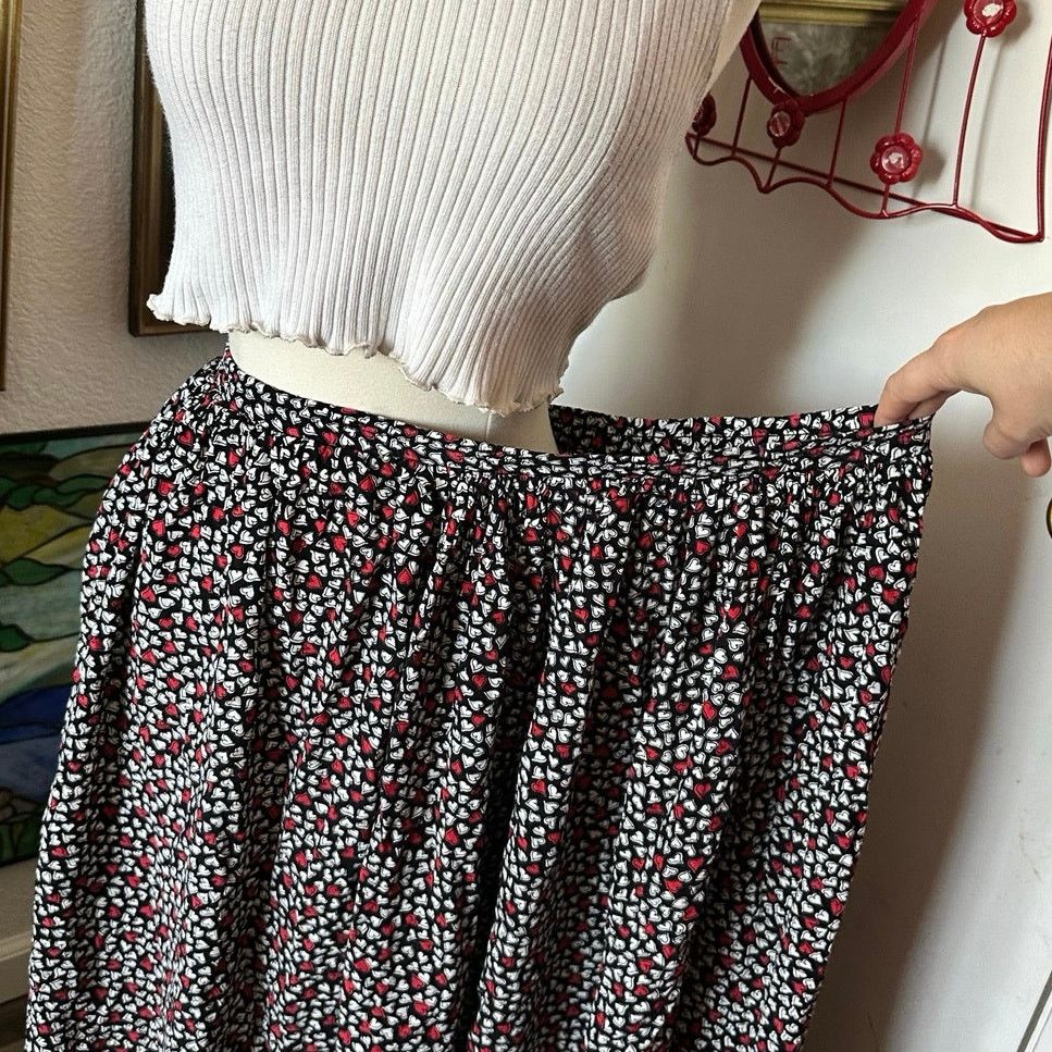 Other the last best place catalog black white heart maxi skirt Size 36" / US 14 / IT 50 - 3 Thumbnail